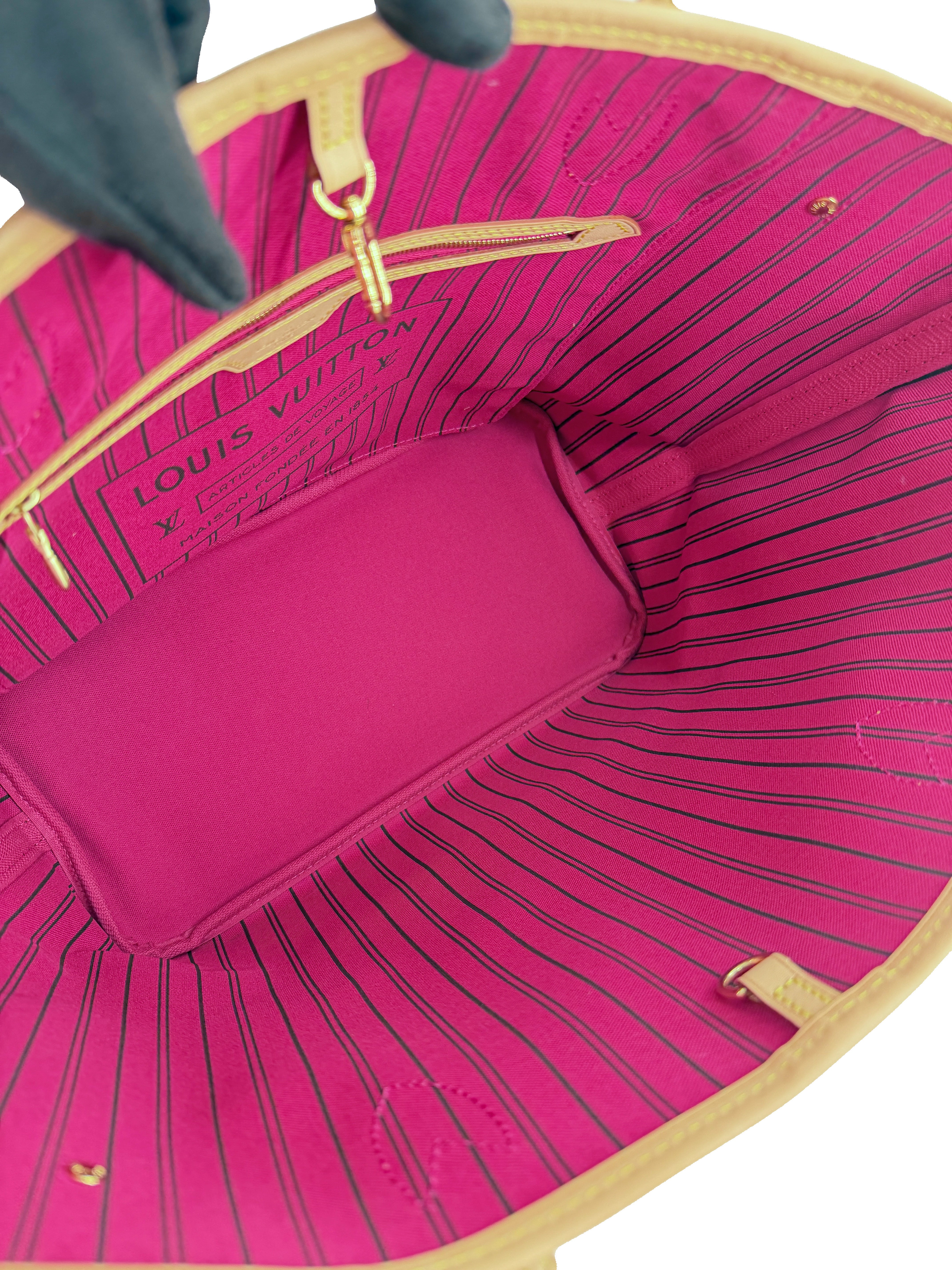 Louis Vuitton Neverfull MM w/pouch fuschia SD1199