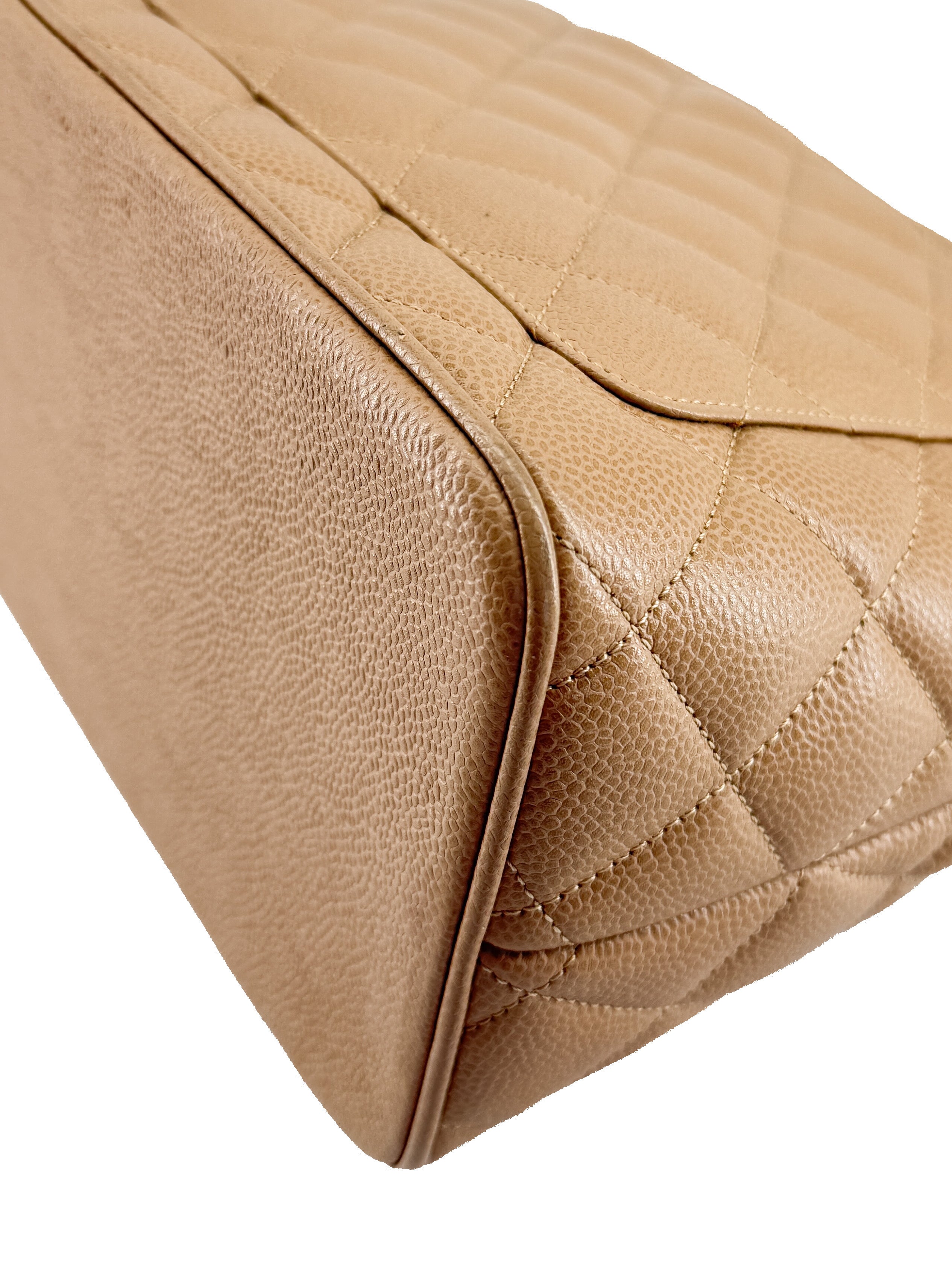 Chanel beige quilted caviar Medallion tote 7891915