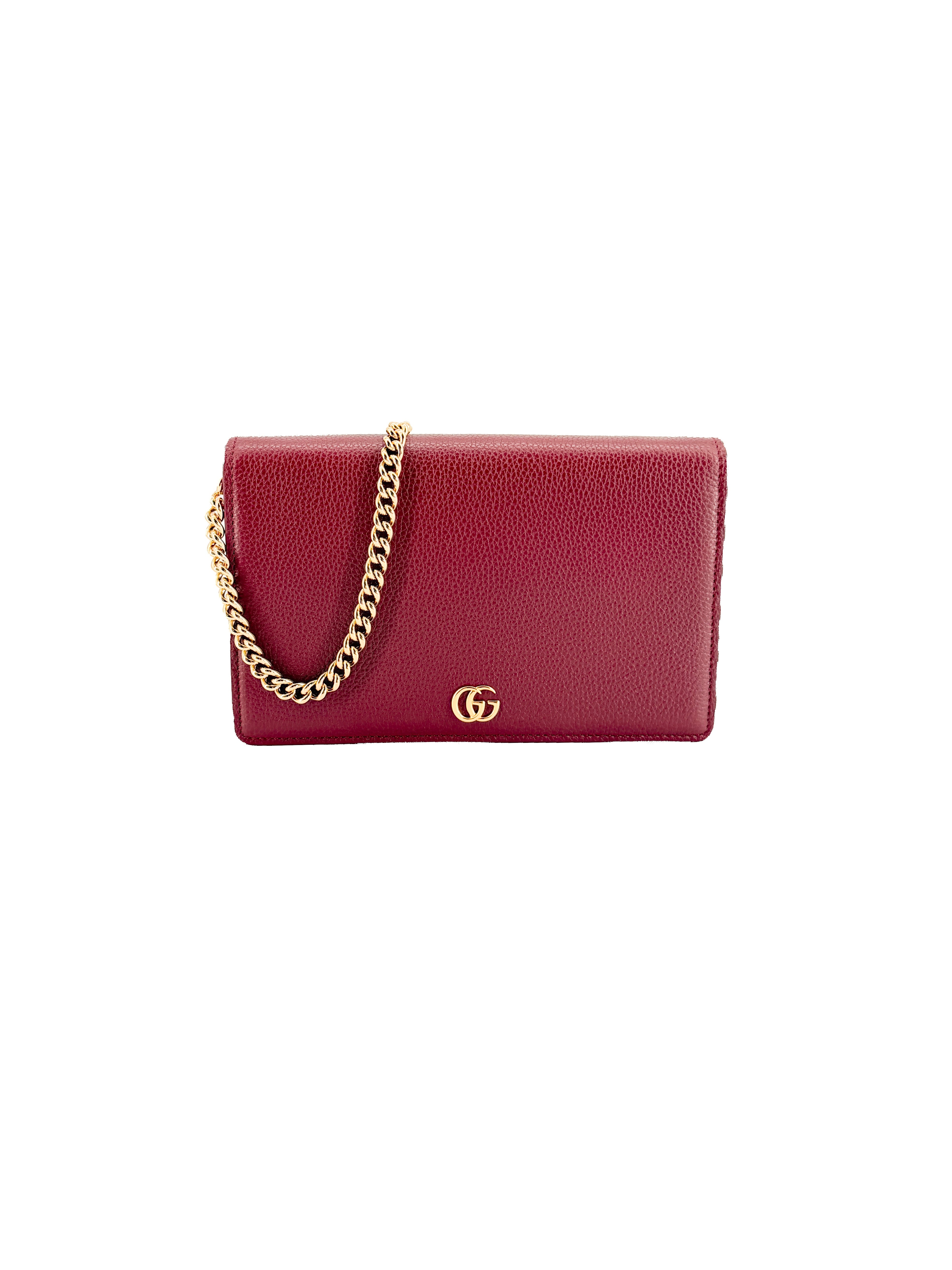 Gucci GG Marmont wallet on chain Rosso Ancora red and pink 497985-493075