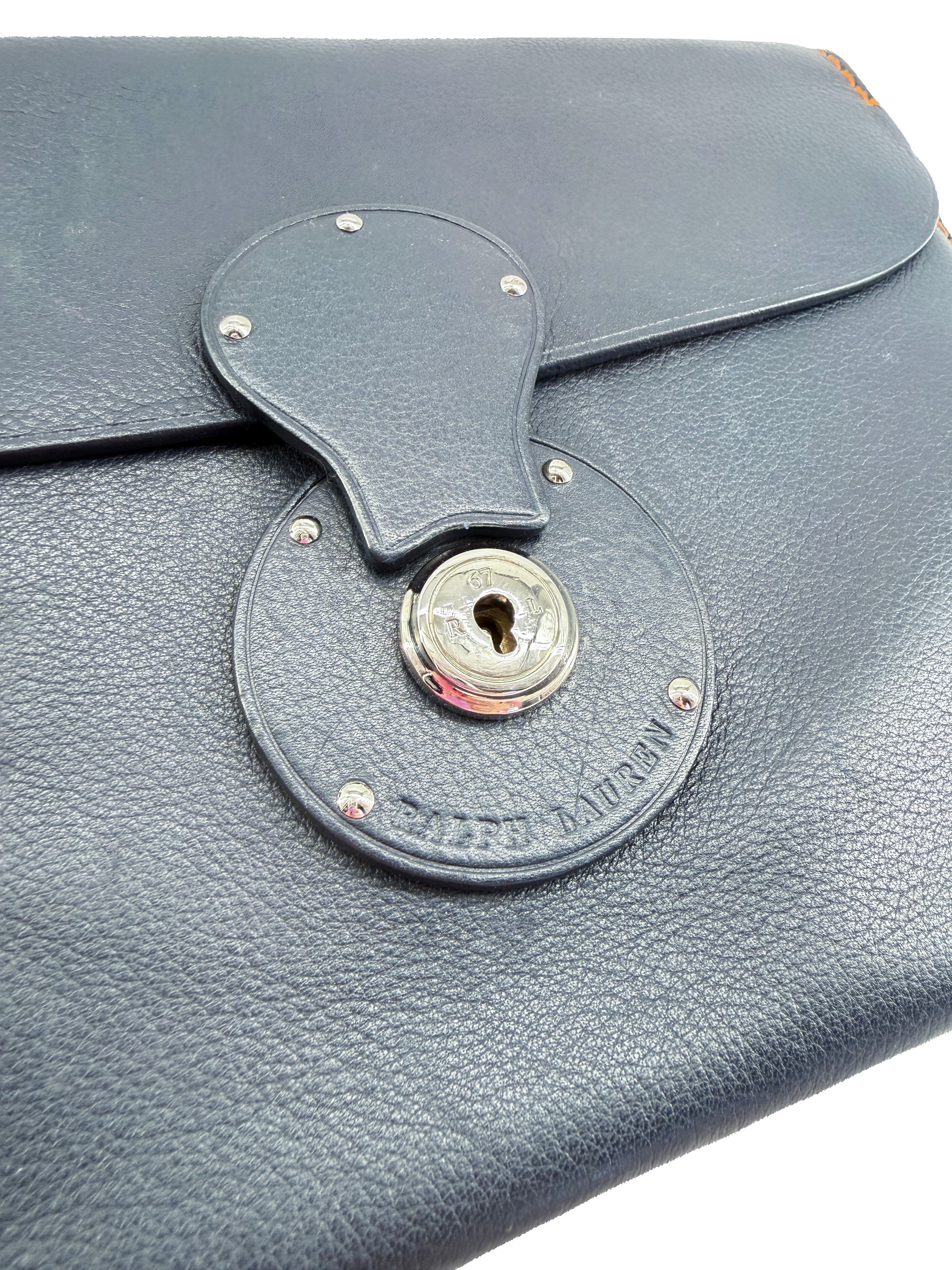 Ralph Lauren navy leather Ricky crossbody