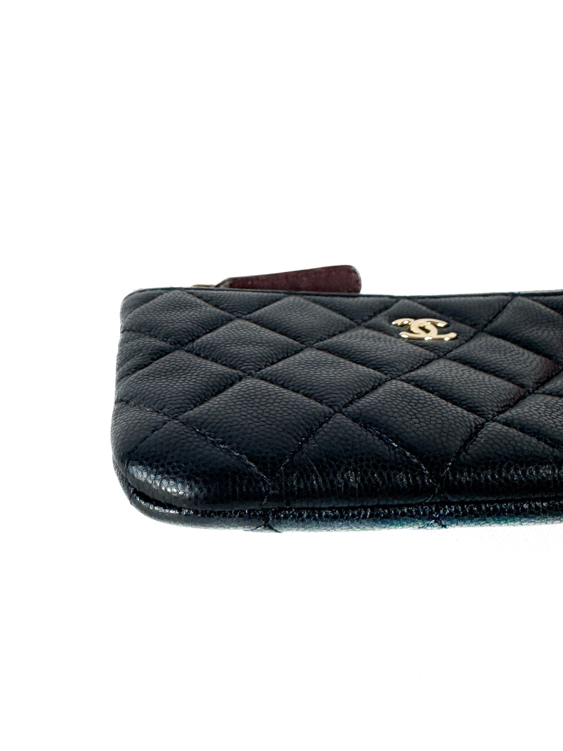 Chanel classic O case quilted caviar mini pouch 29396406