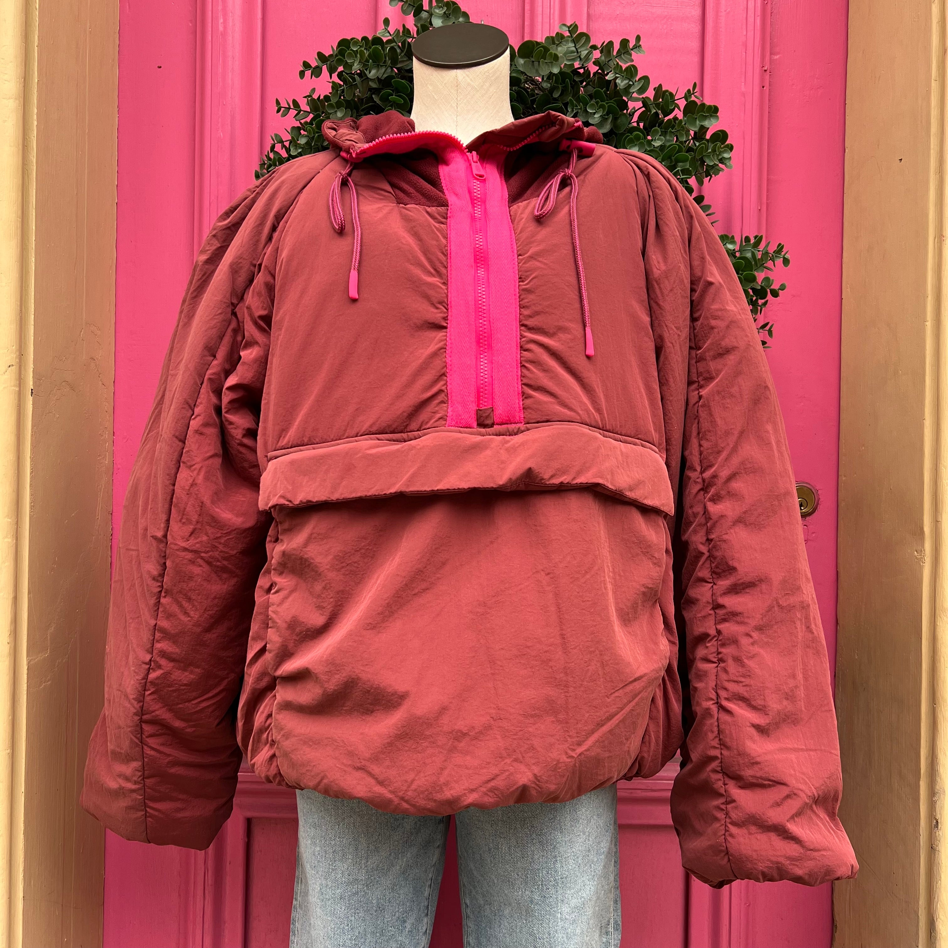 Free People Movement burgundy neon pink pullover size XL NWT