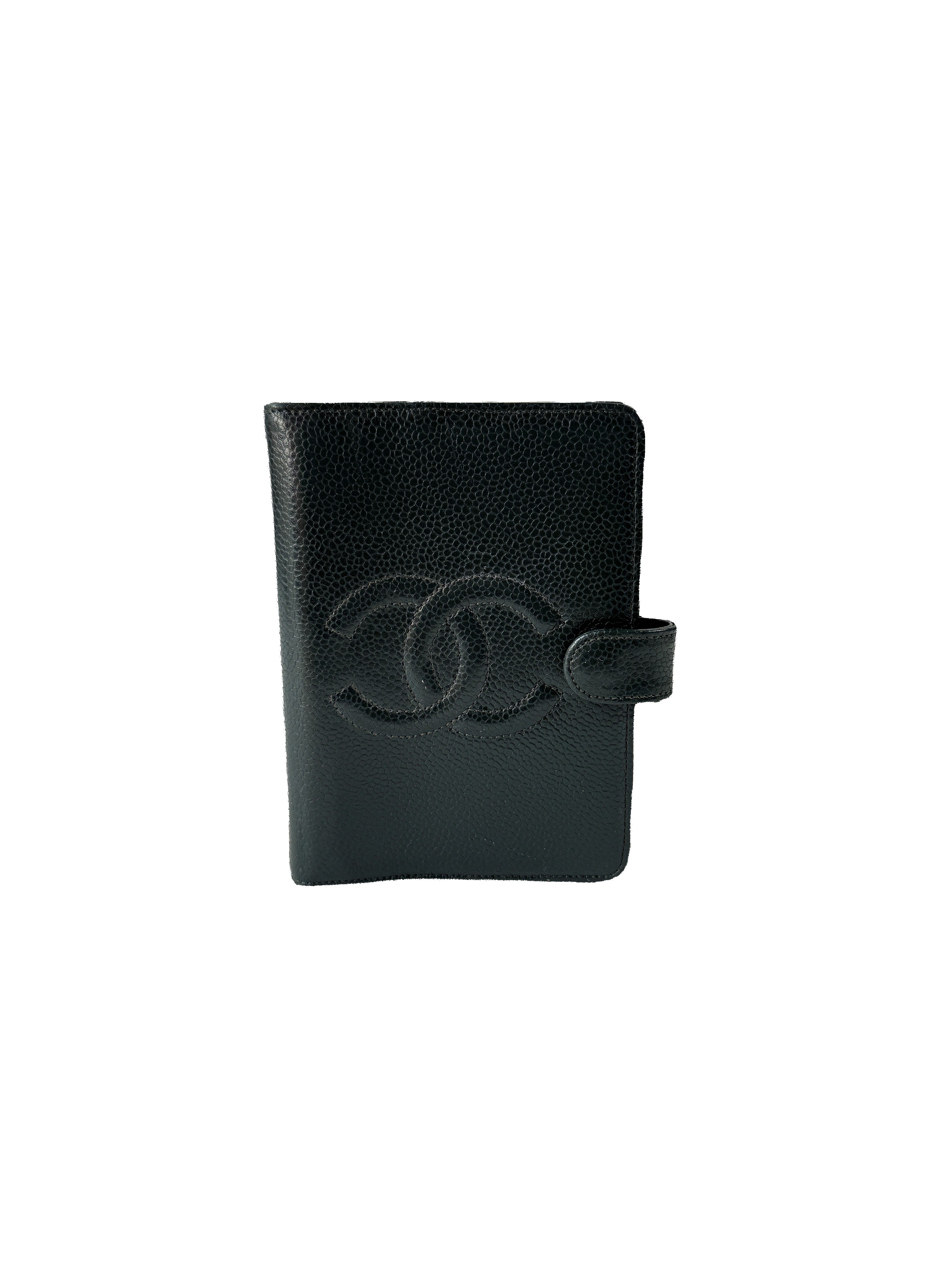 Chanel black leather caviar agenda 5047665