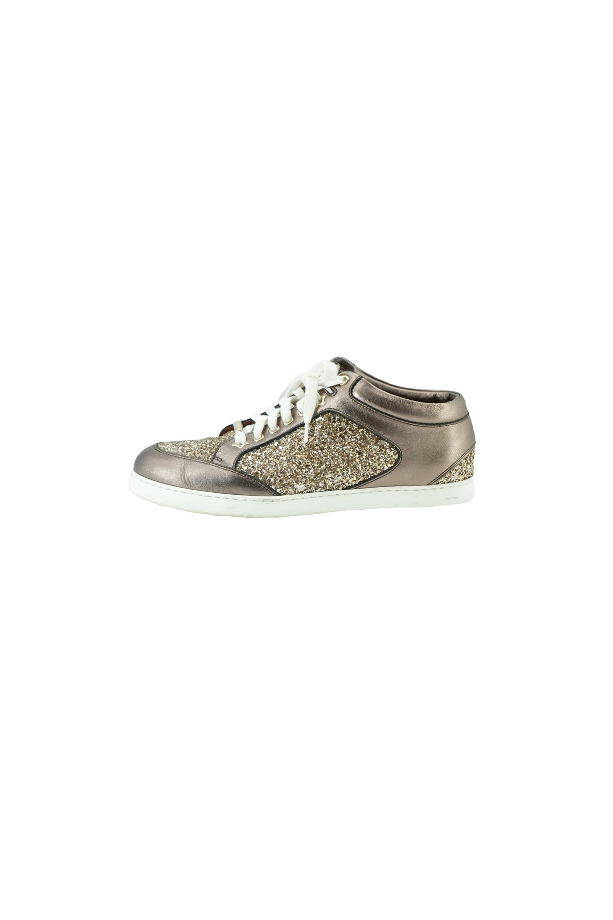 Jimmy Choo metallic glitter Miami sneakers size 38.5