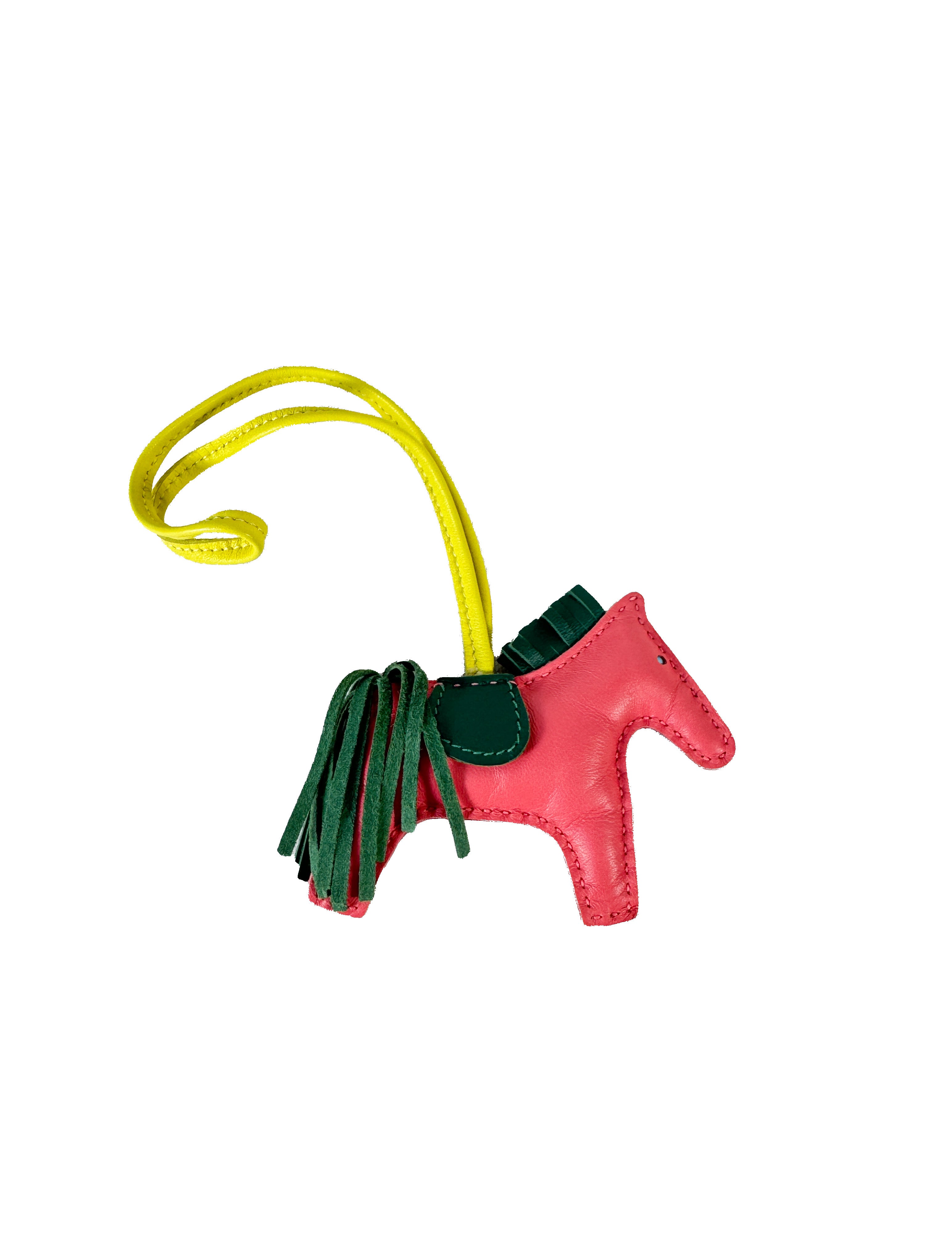 Hermès pink, green, yellow Rodeo bag charm A