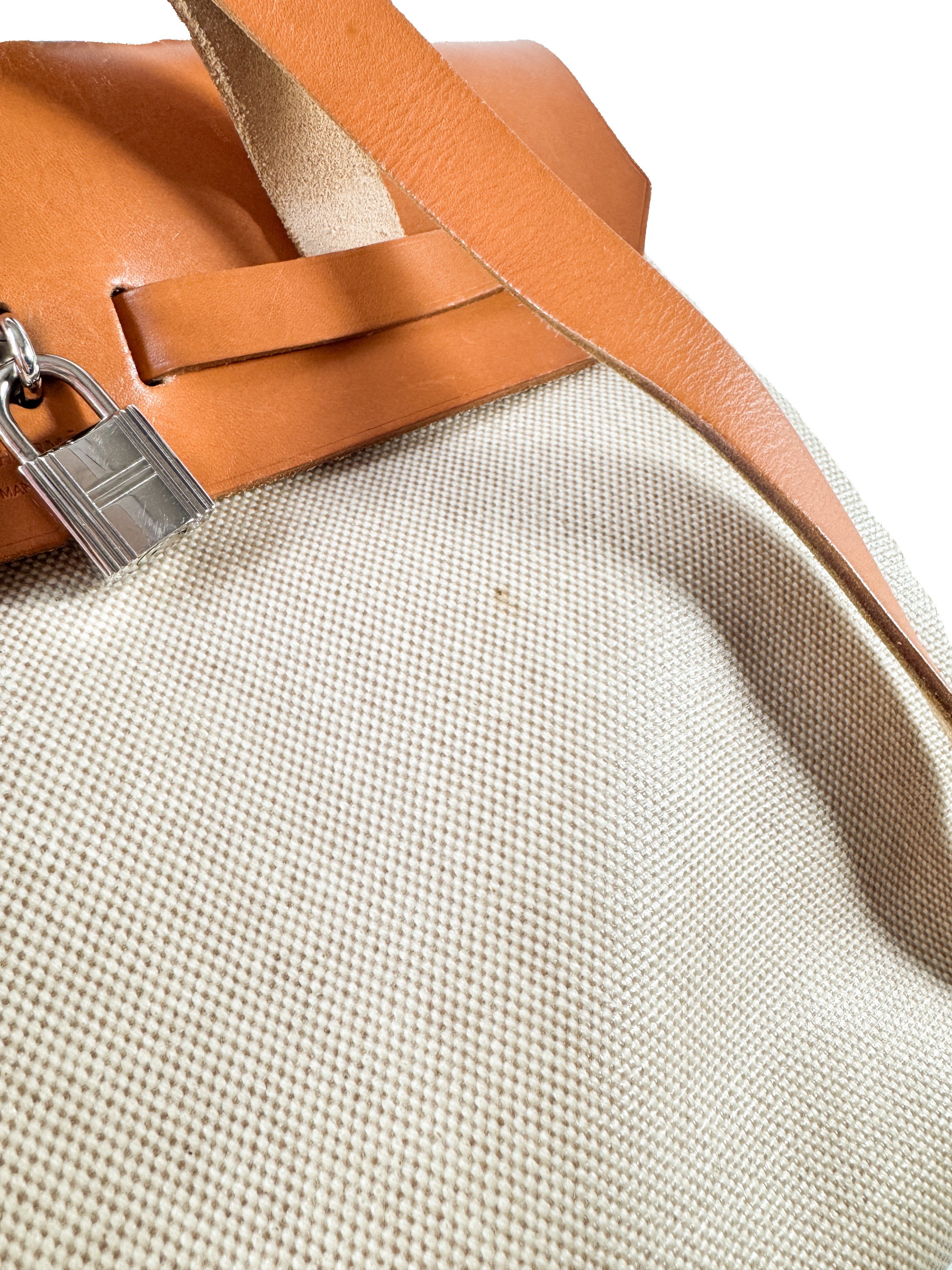 Hermès herbag toile backpack w/ large shell (square E, 2001)