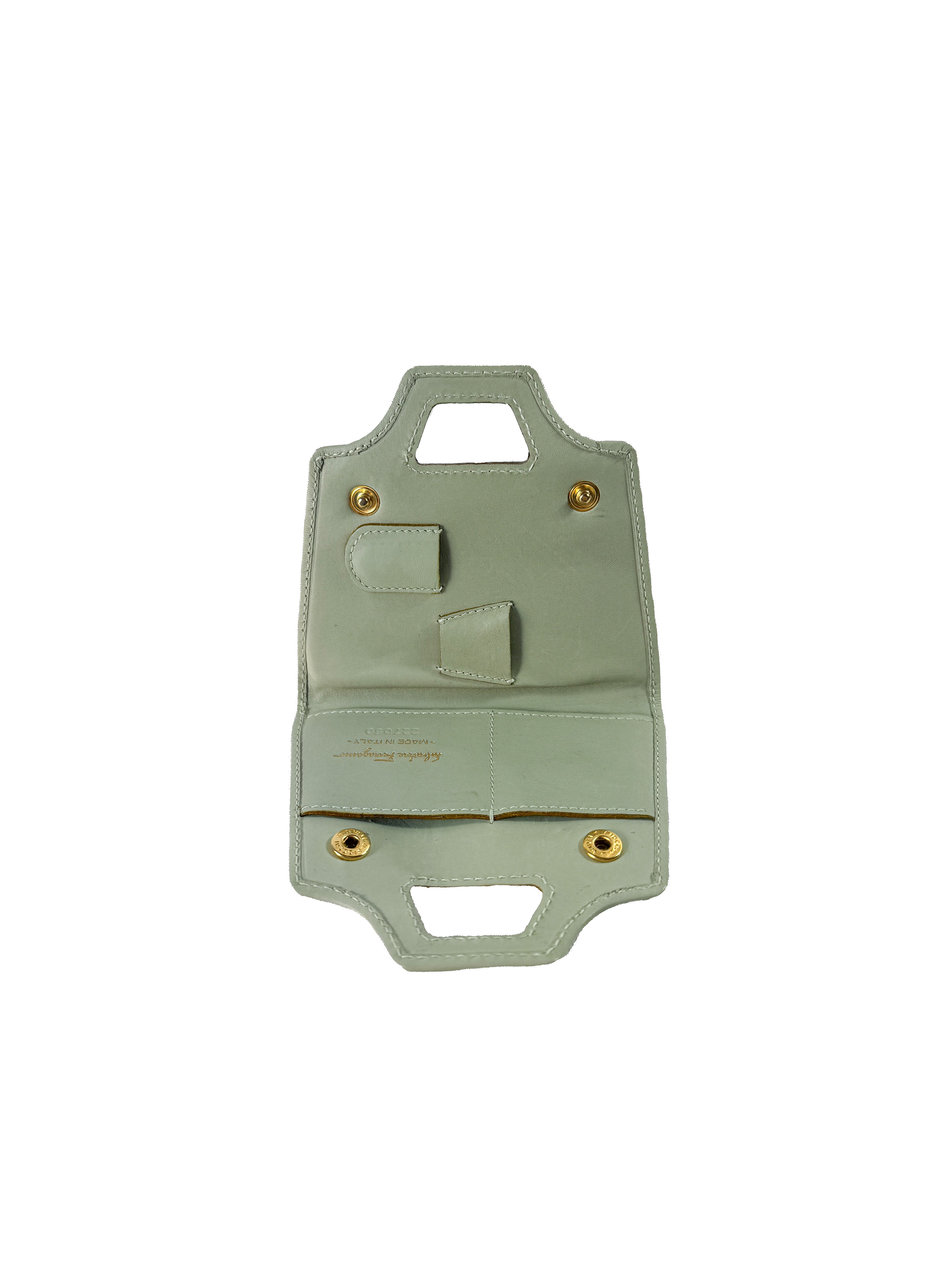 Salvatore Ferragamo light green leather accessory