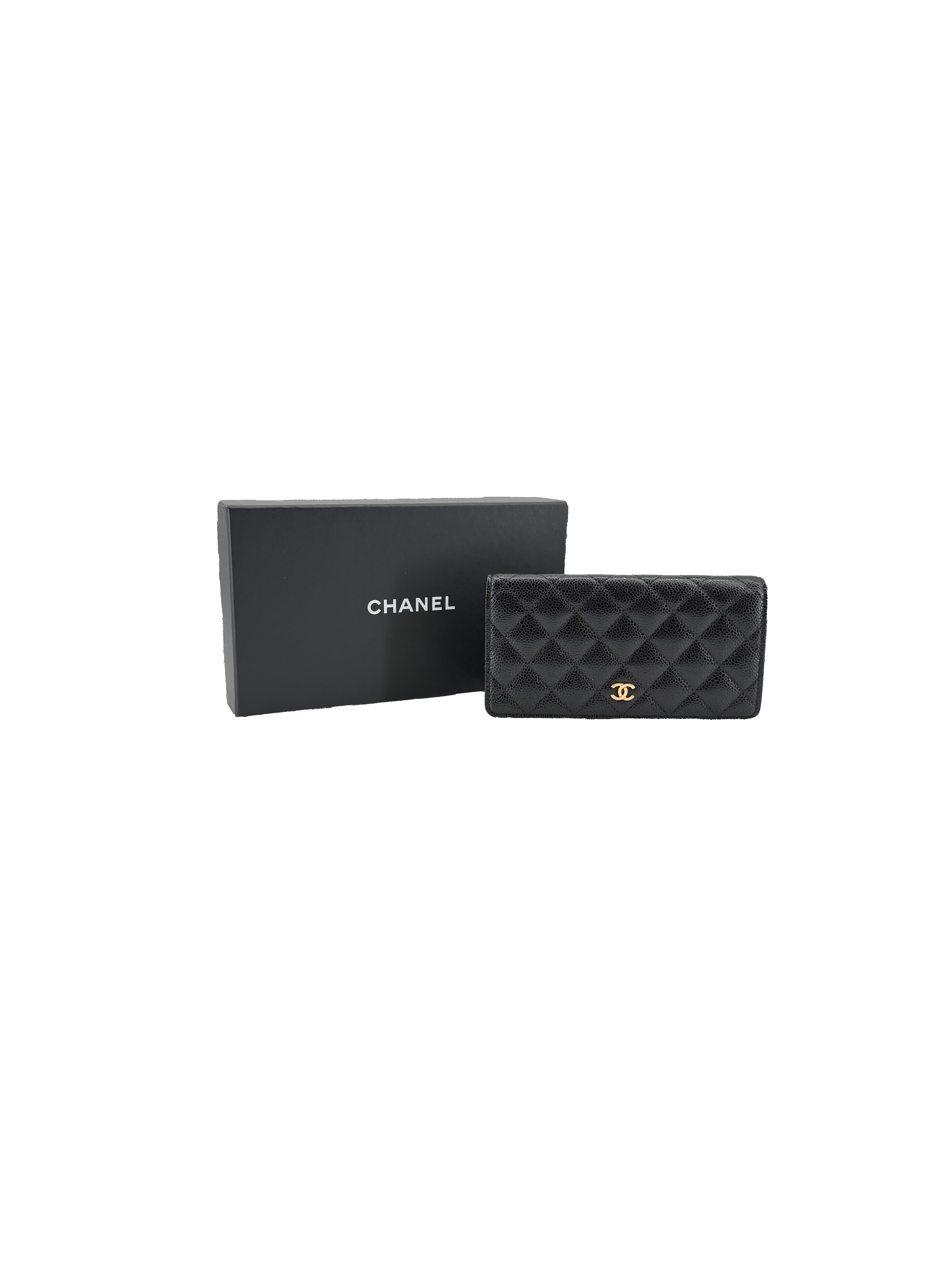 Chanel black caviar long wallet 25273709