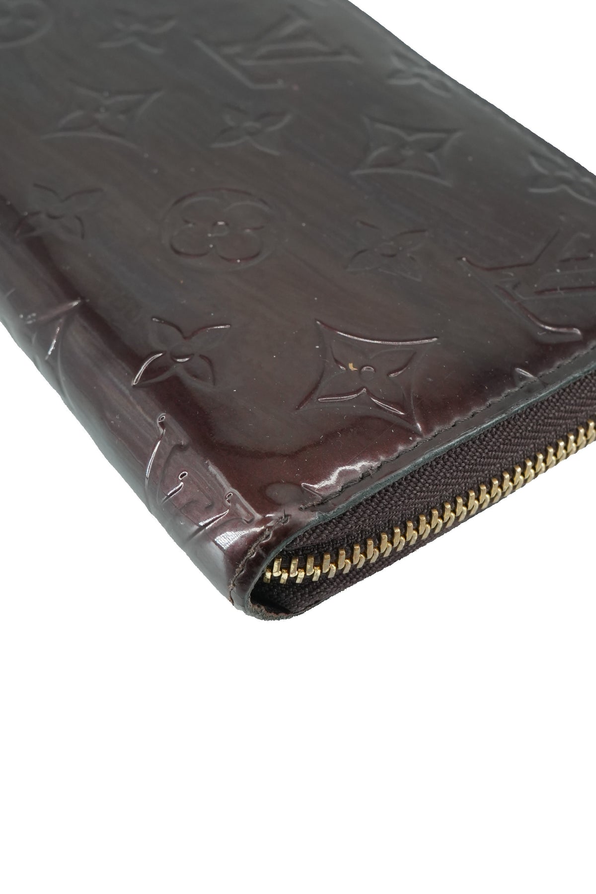 Louis Vuitton burgundy vernis zippy wallet CA9049