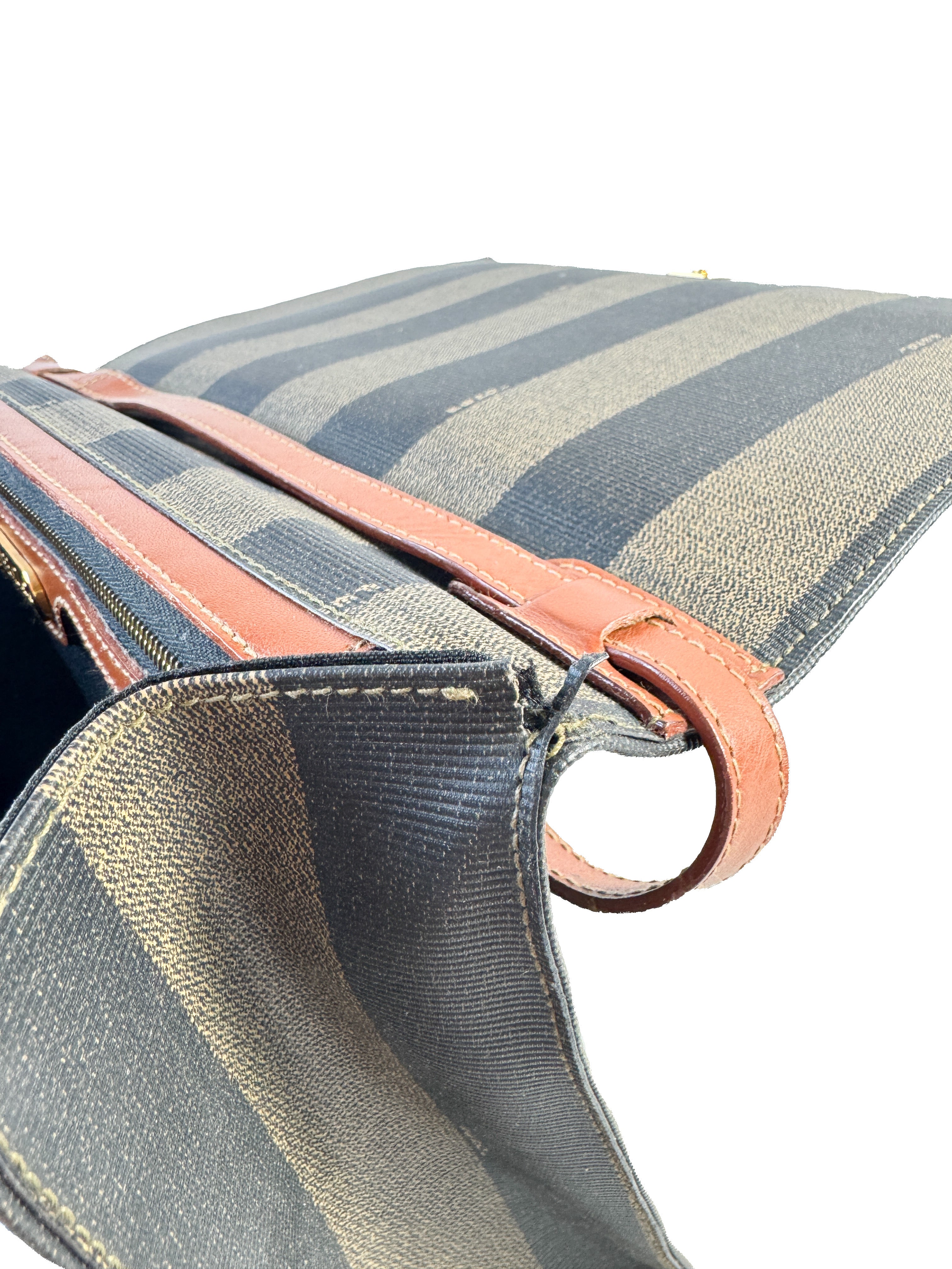 Fendi pequin striped vintage shoulder bag 211 26001068 *as is*