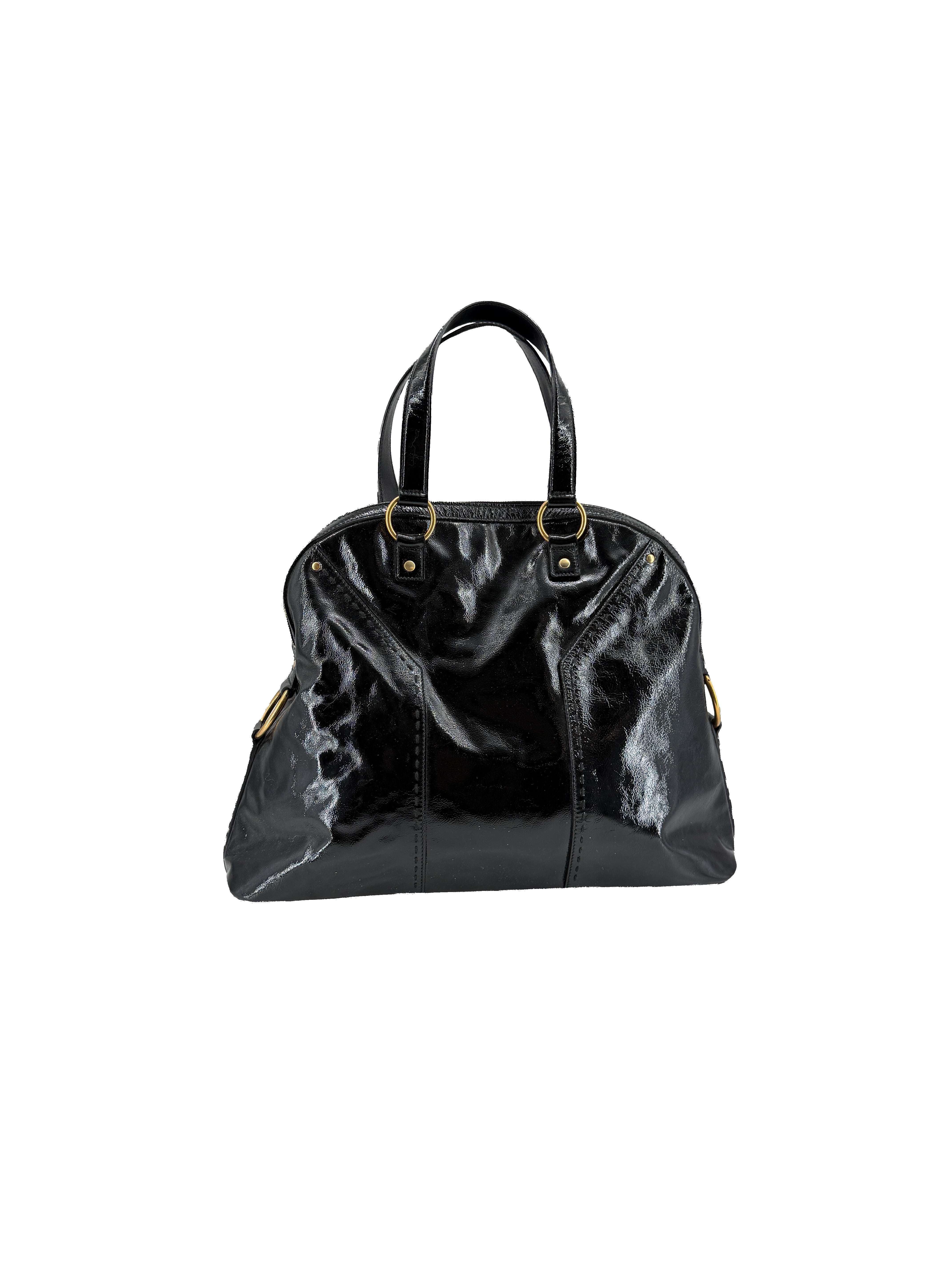 Saint Laurent black patent leather large Muse 153959-491403