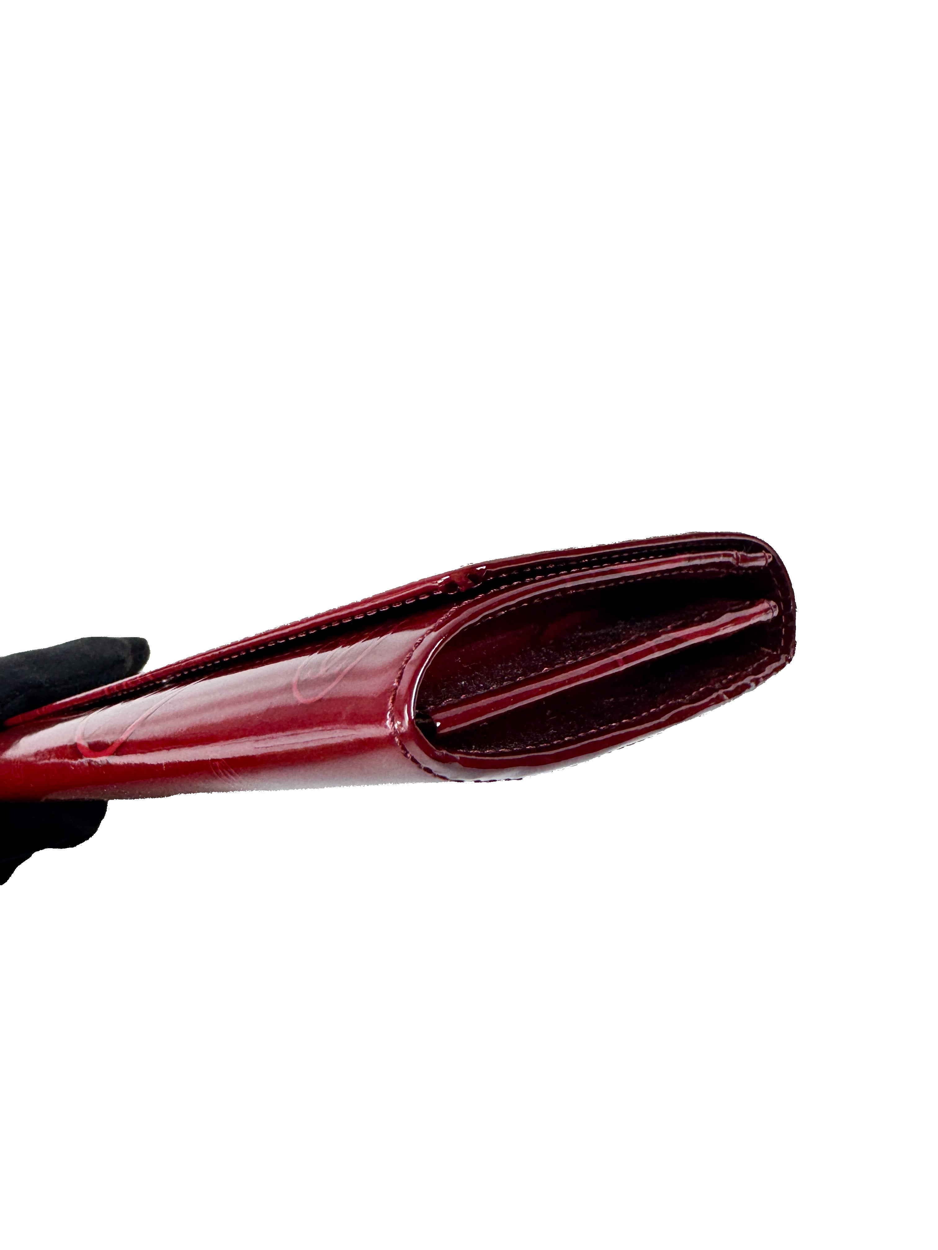 Cartier red patent leather Happy Birthday wallet FCWE