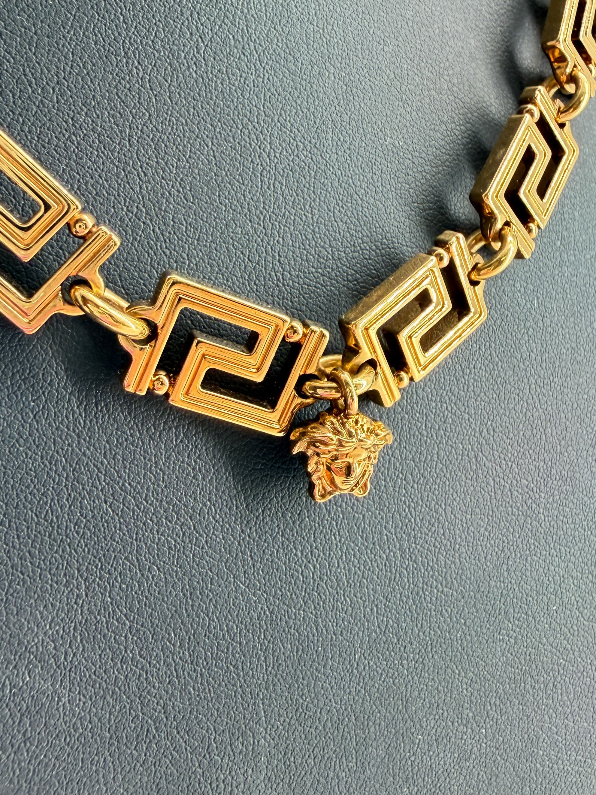 Versace gold tone Greca necklace