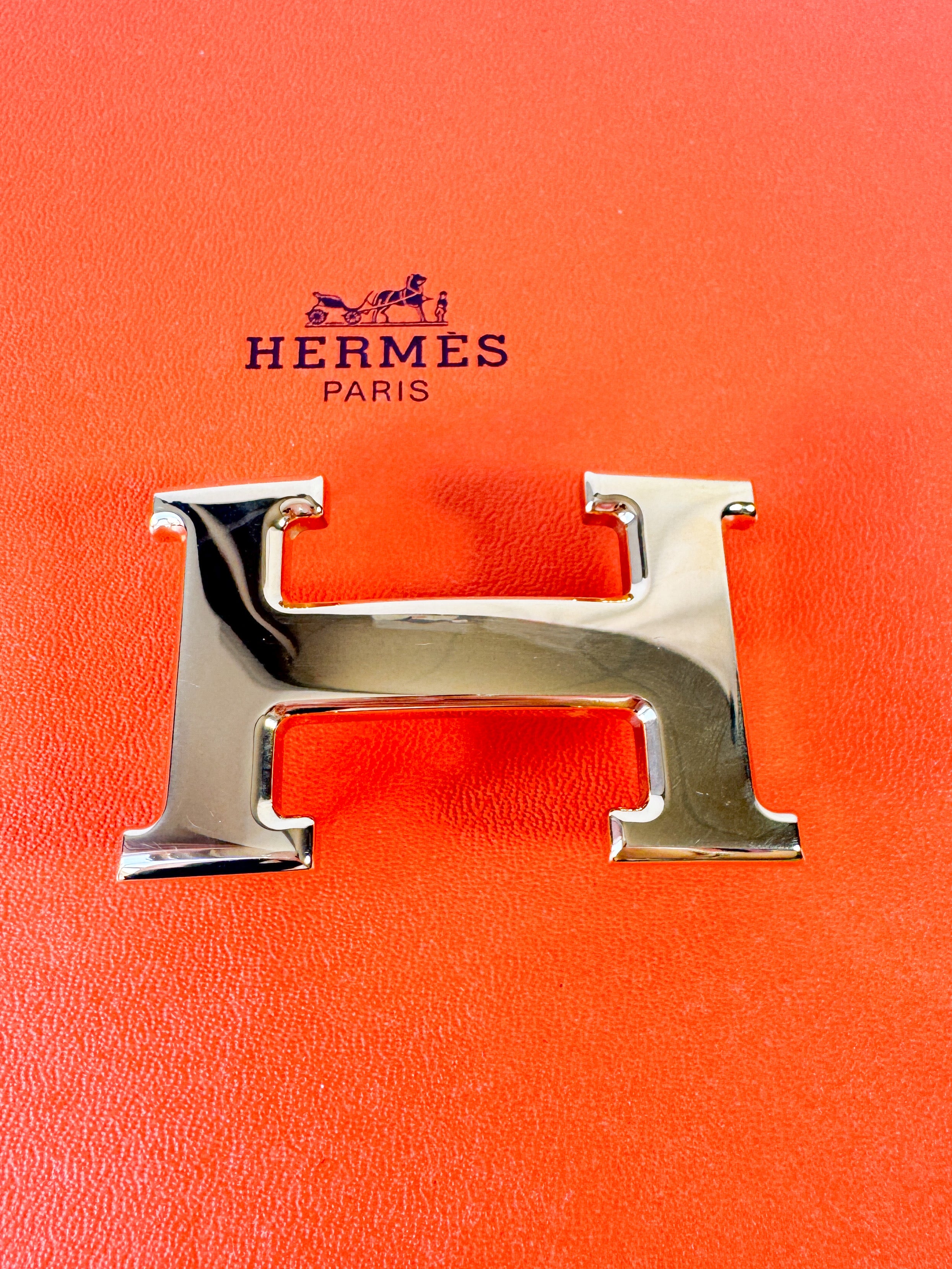 Hermès constance black/brown leather belt