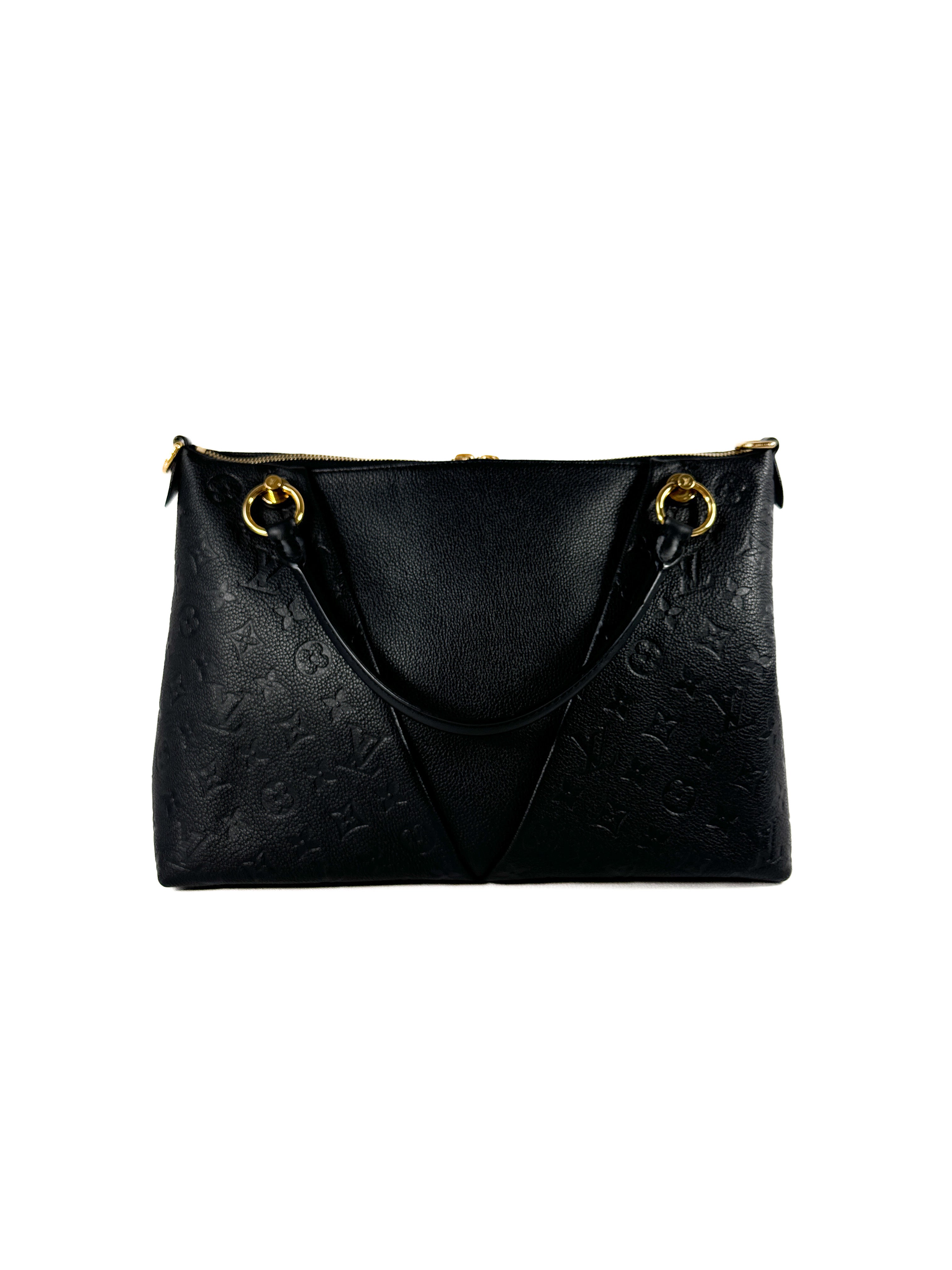 Louis Vuitton black Empreinte monogram V tote MM CA1129 retail $2990