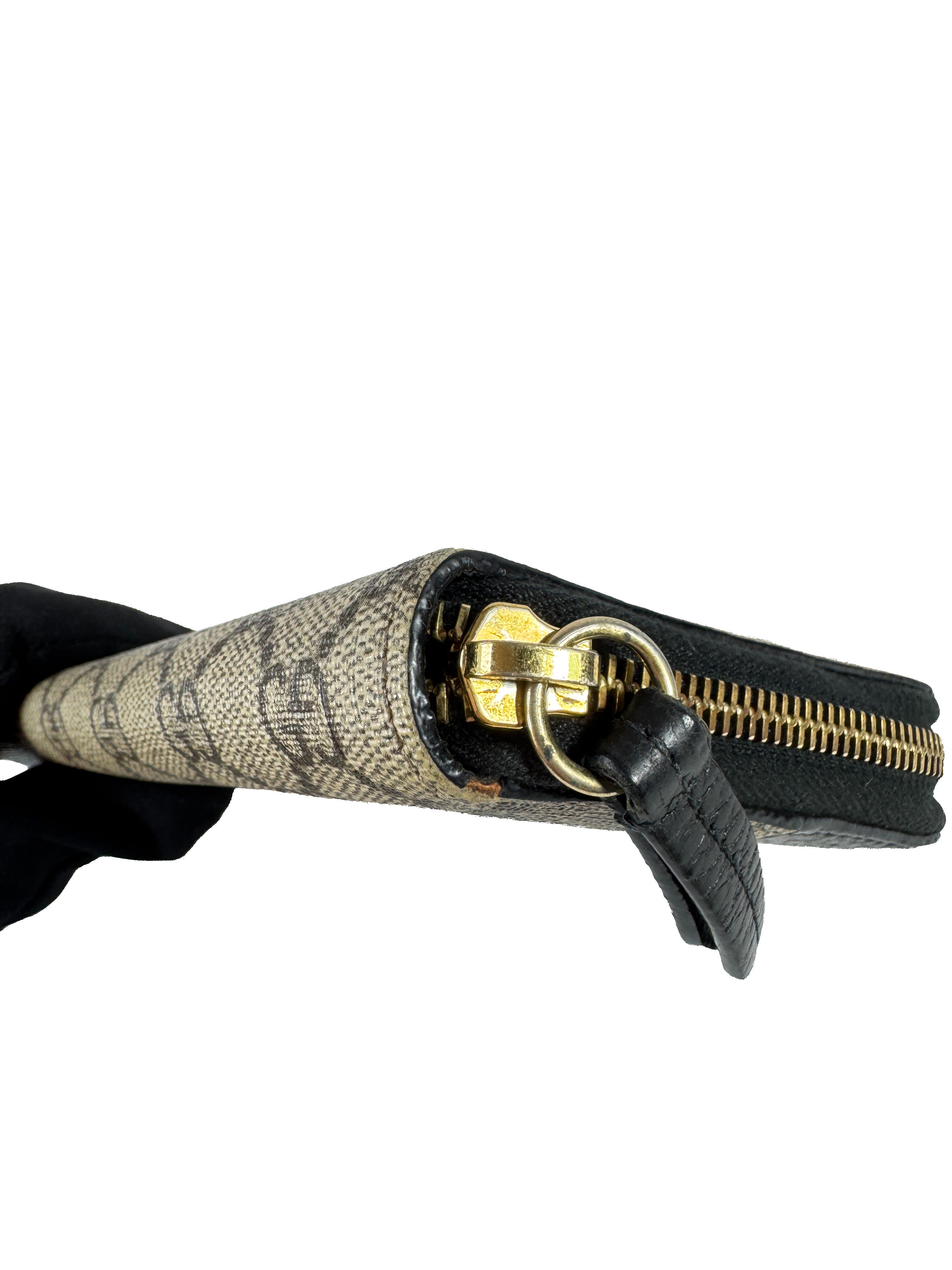 Gucci black/brown Marmont zip around wallet 4561170959