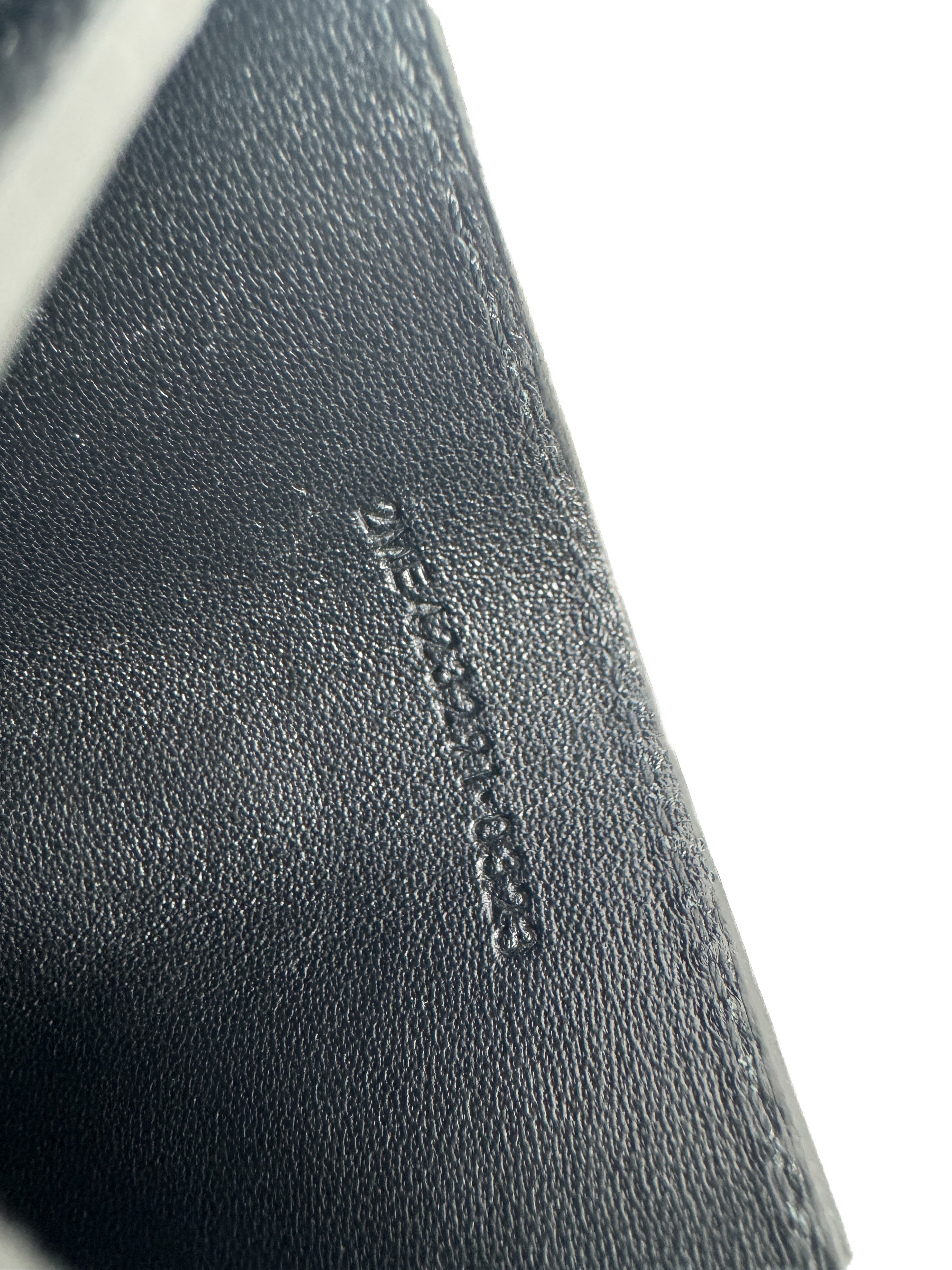 Saint Laurent black Cassandre grain de poudre leather card case 2ME423291-0323