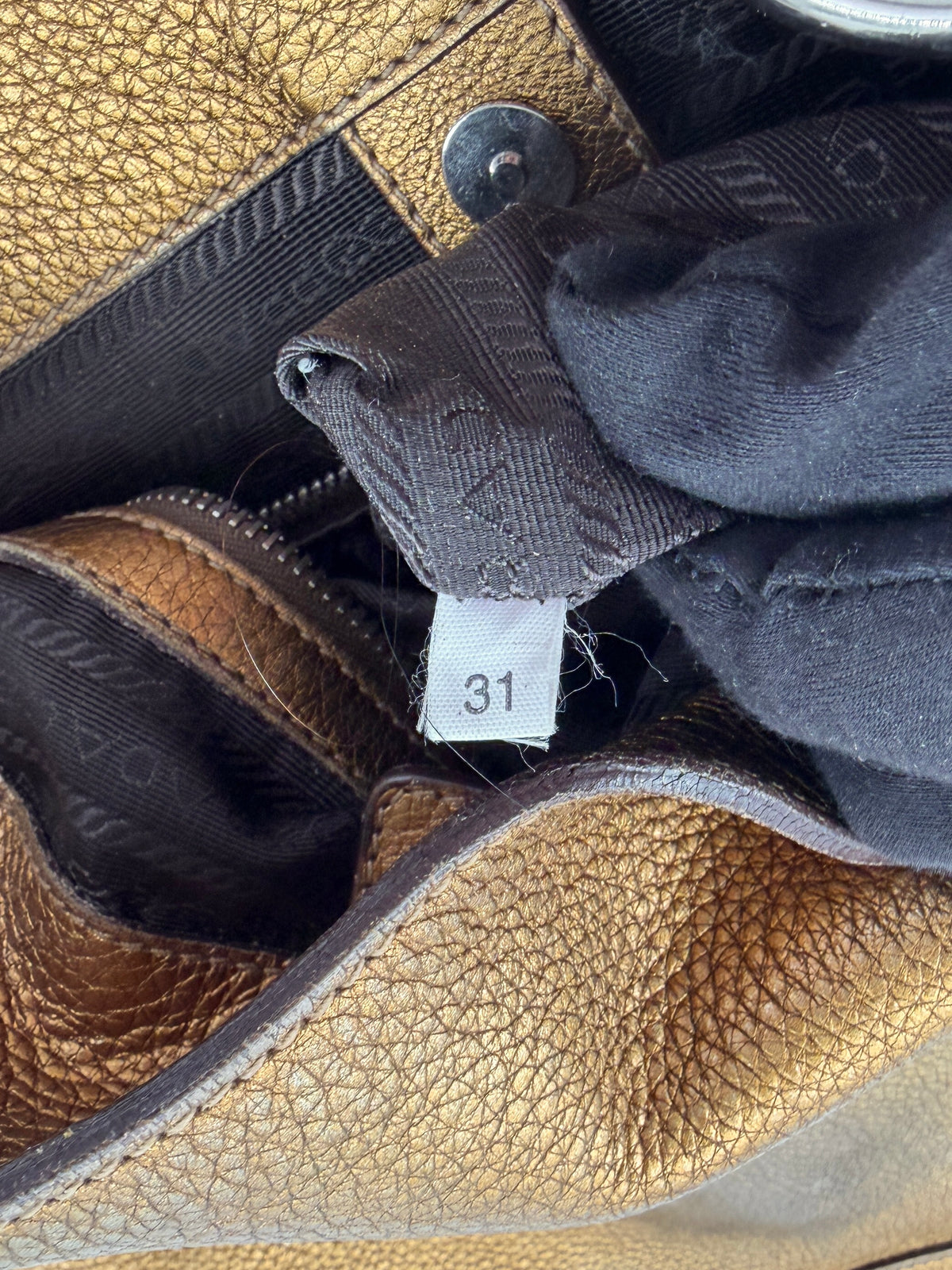 Prada gold metallic leather shoulder bag *as is*