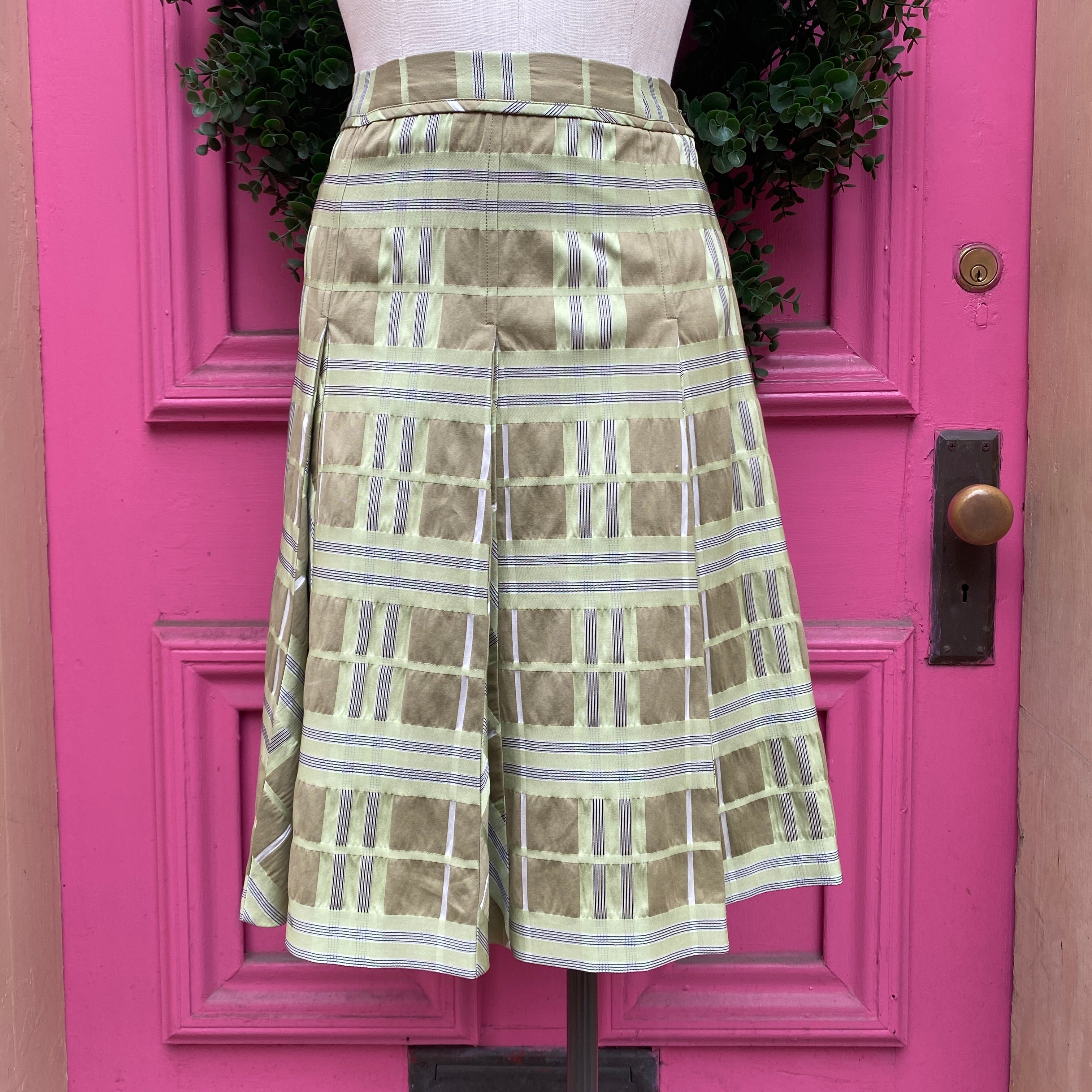Burberry green beige plaid skirt size 6 *as is*