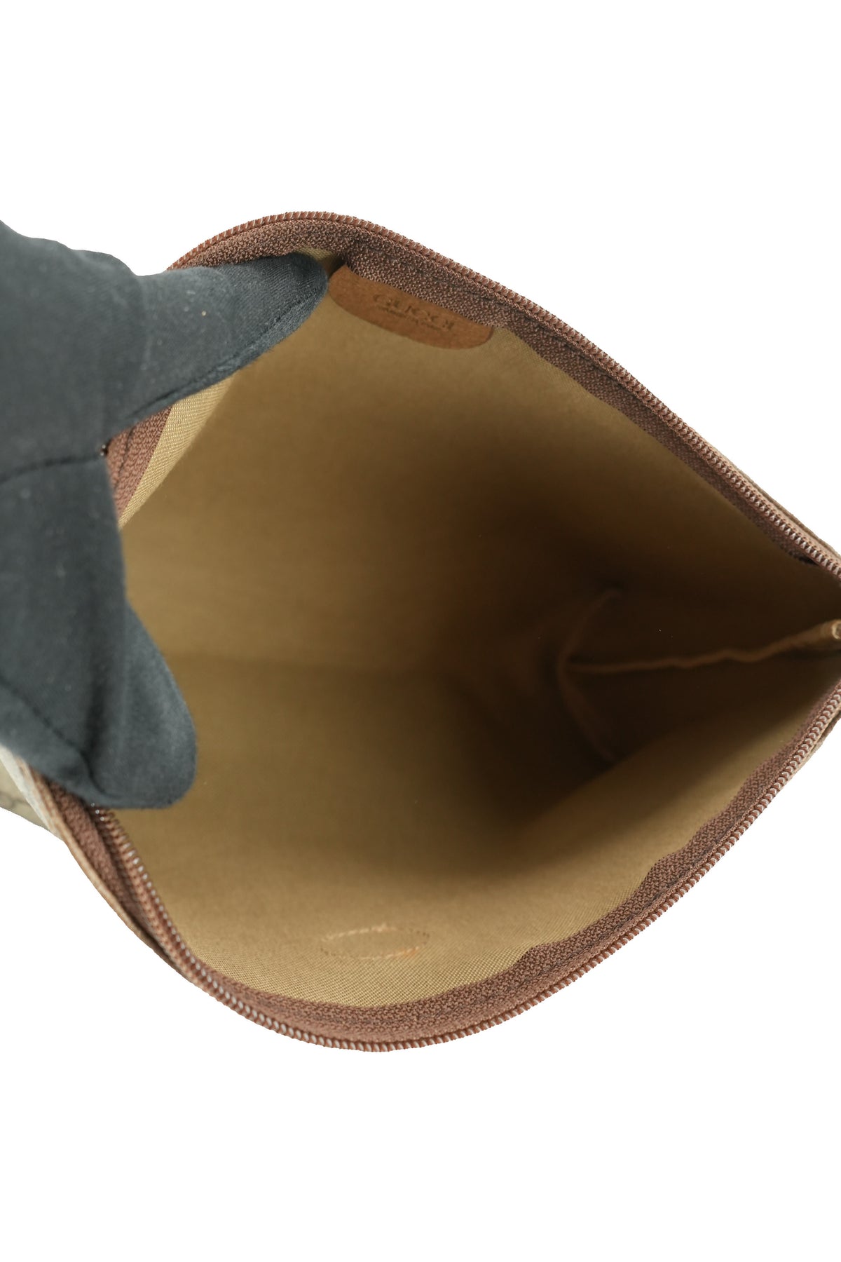 Gucci brown vintage zip pouch 014-115-6088