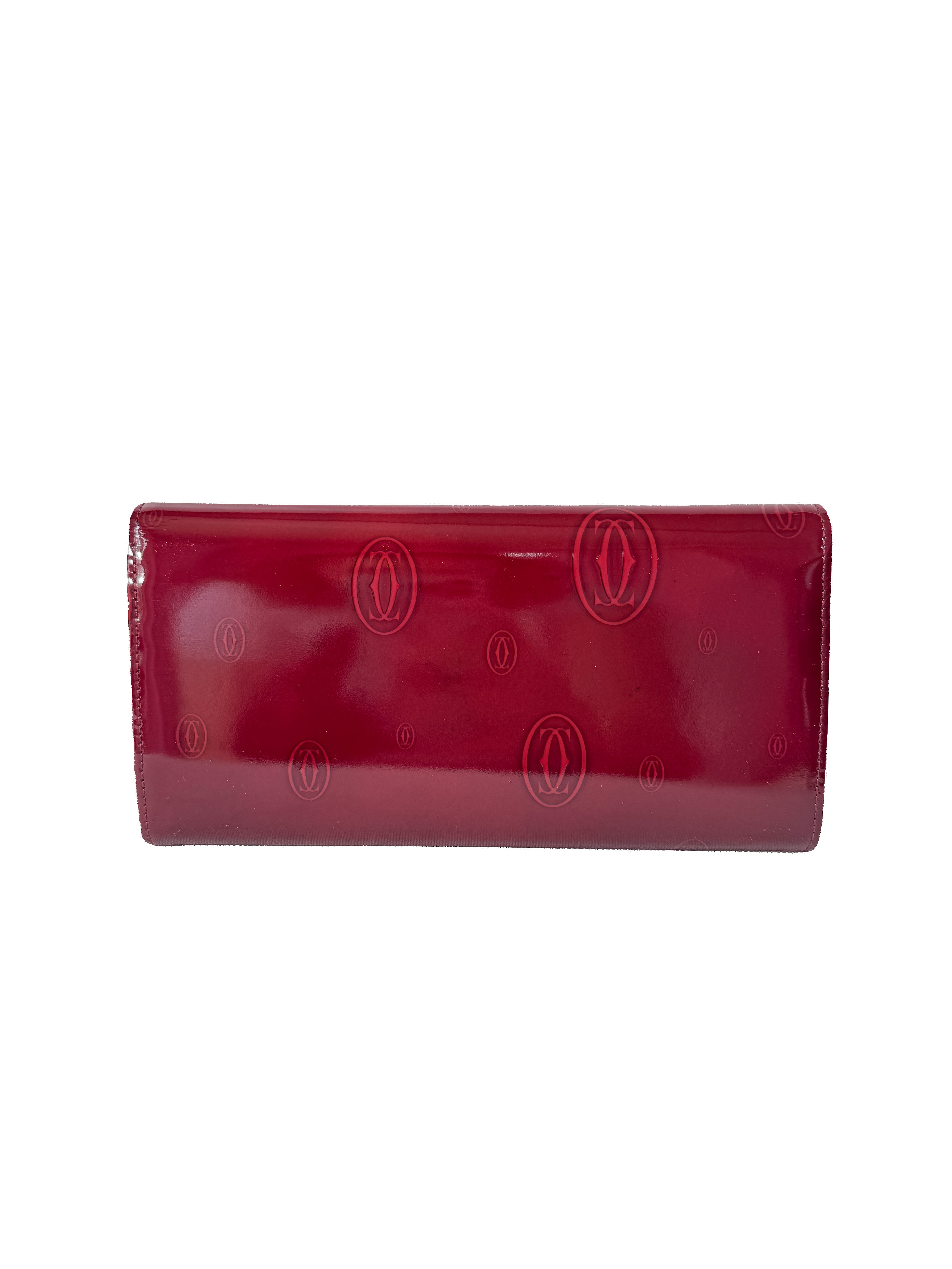 Cartier red patent leather Happy Birthday wallet FCWE