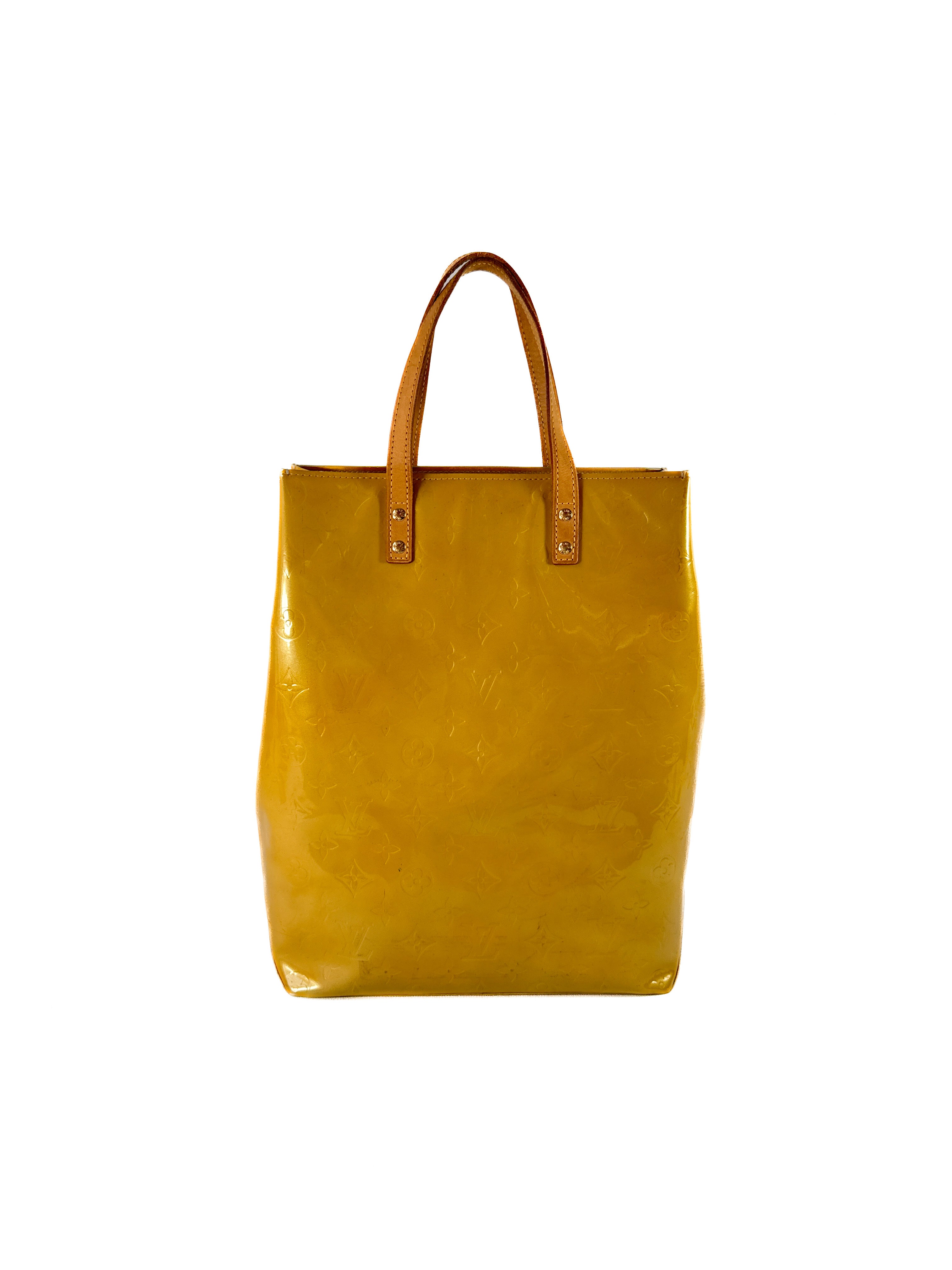 Louis Vuitton yellow vernis Reade MM tote TH0014