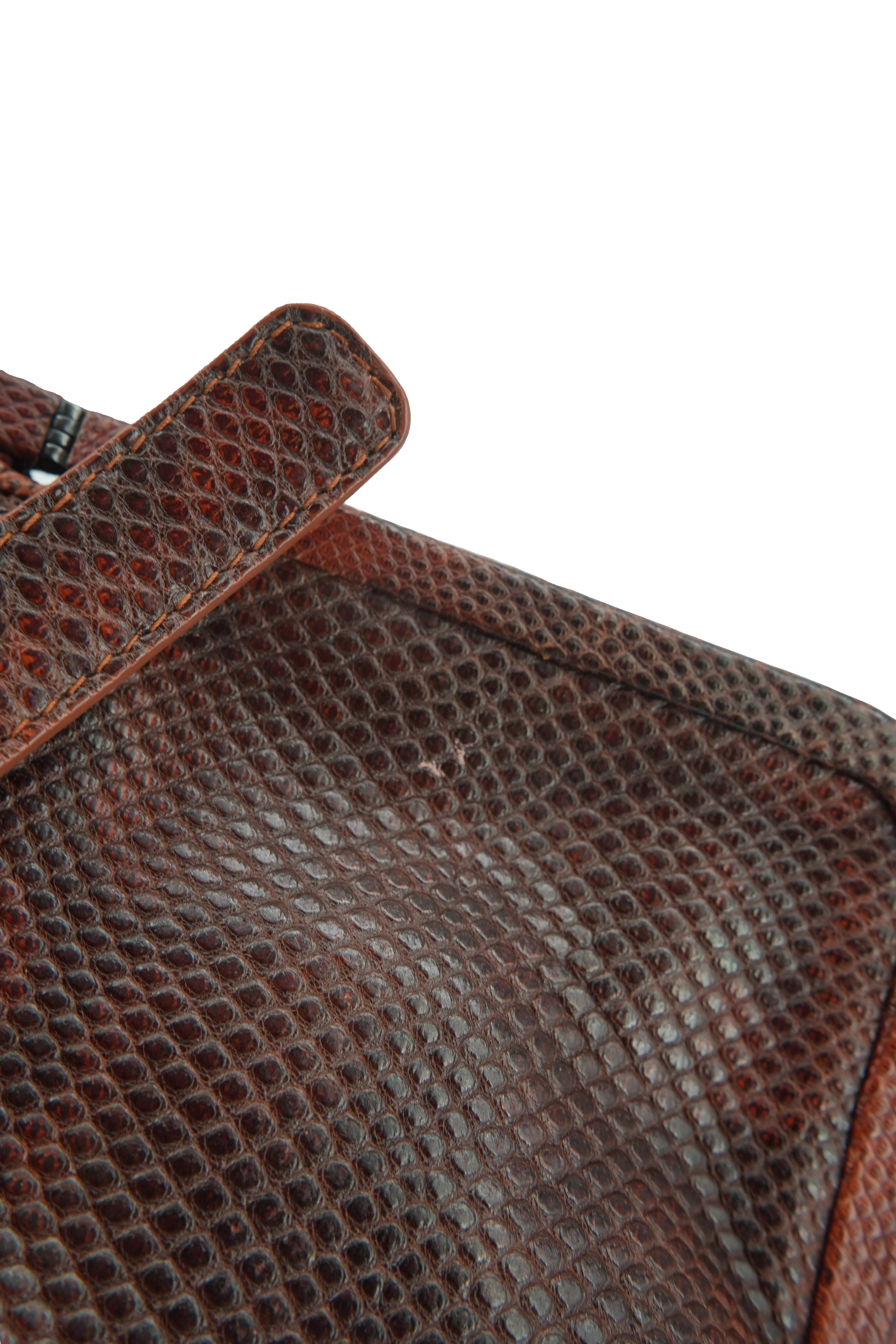 Bottega Veneta dark red python tote 6314