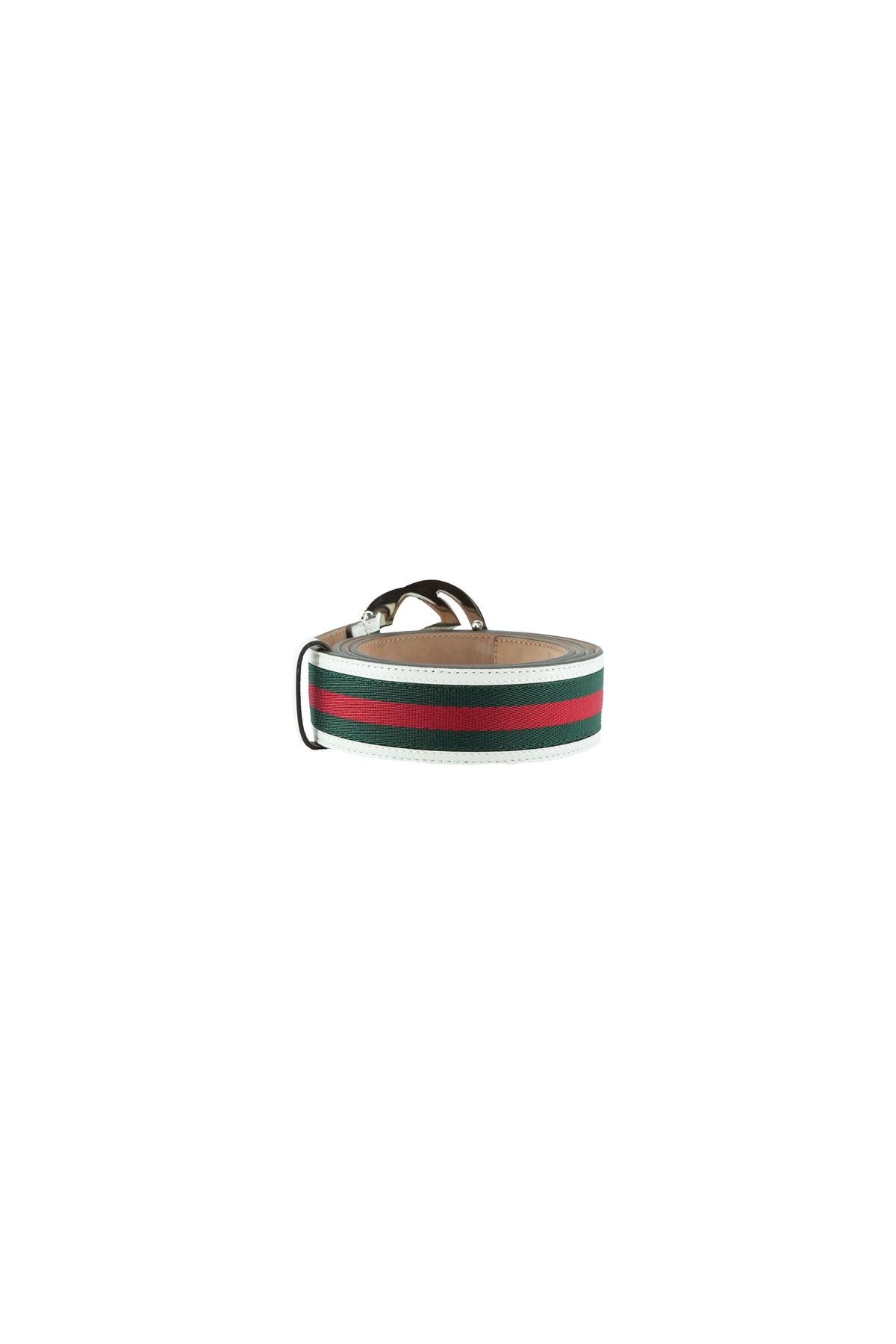 Gucci web white leather belt H9V3N 120