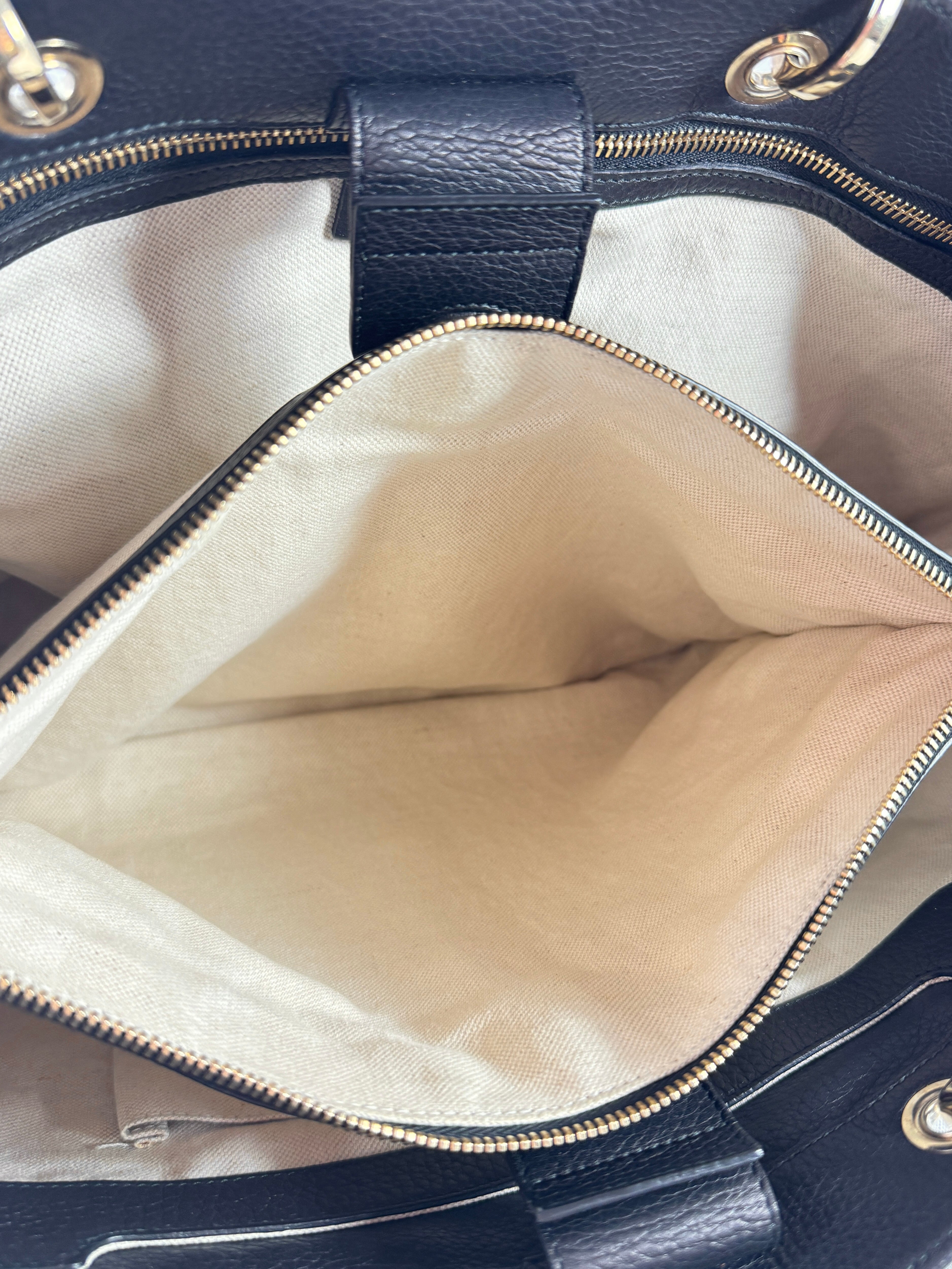 Gucci black floral knight bamboo handle shopper large 323658486628