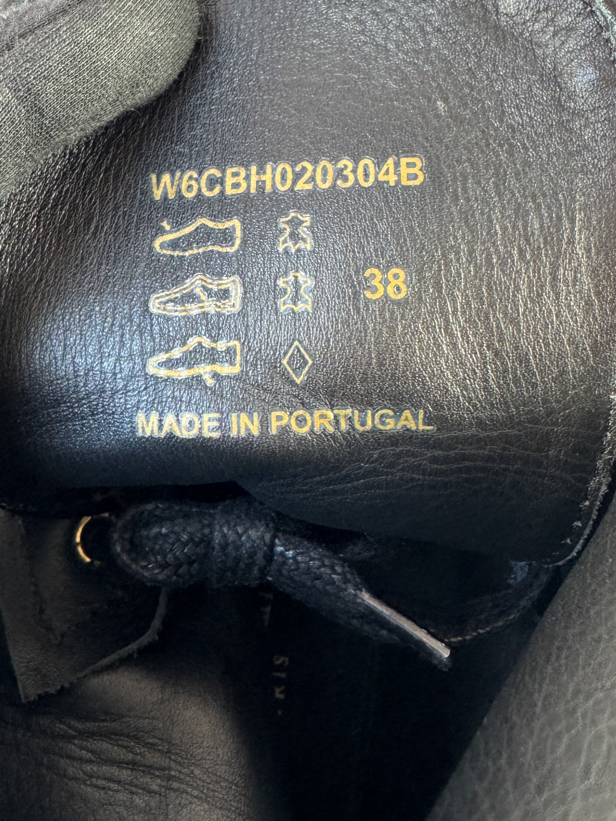 Balmain black velvet embellished combat boots size 38