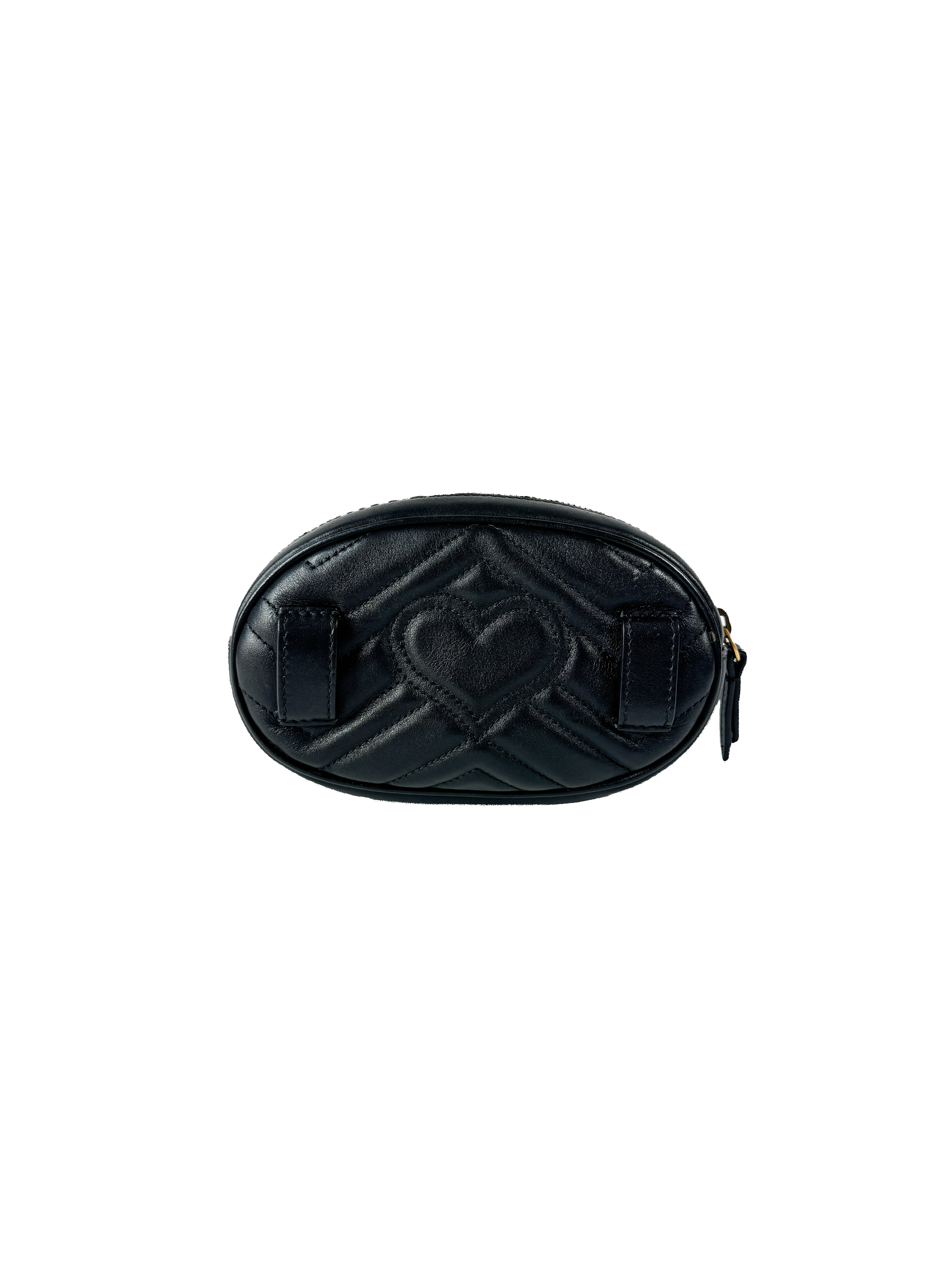 Gucci Calfskin Matelasse GG Marmont Belt Bag 85 34 Black 476434 493075
