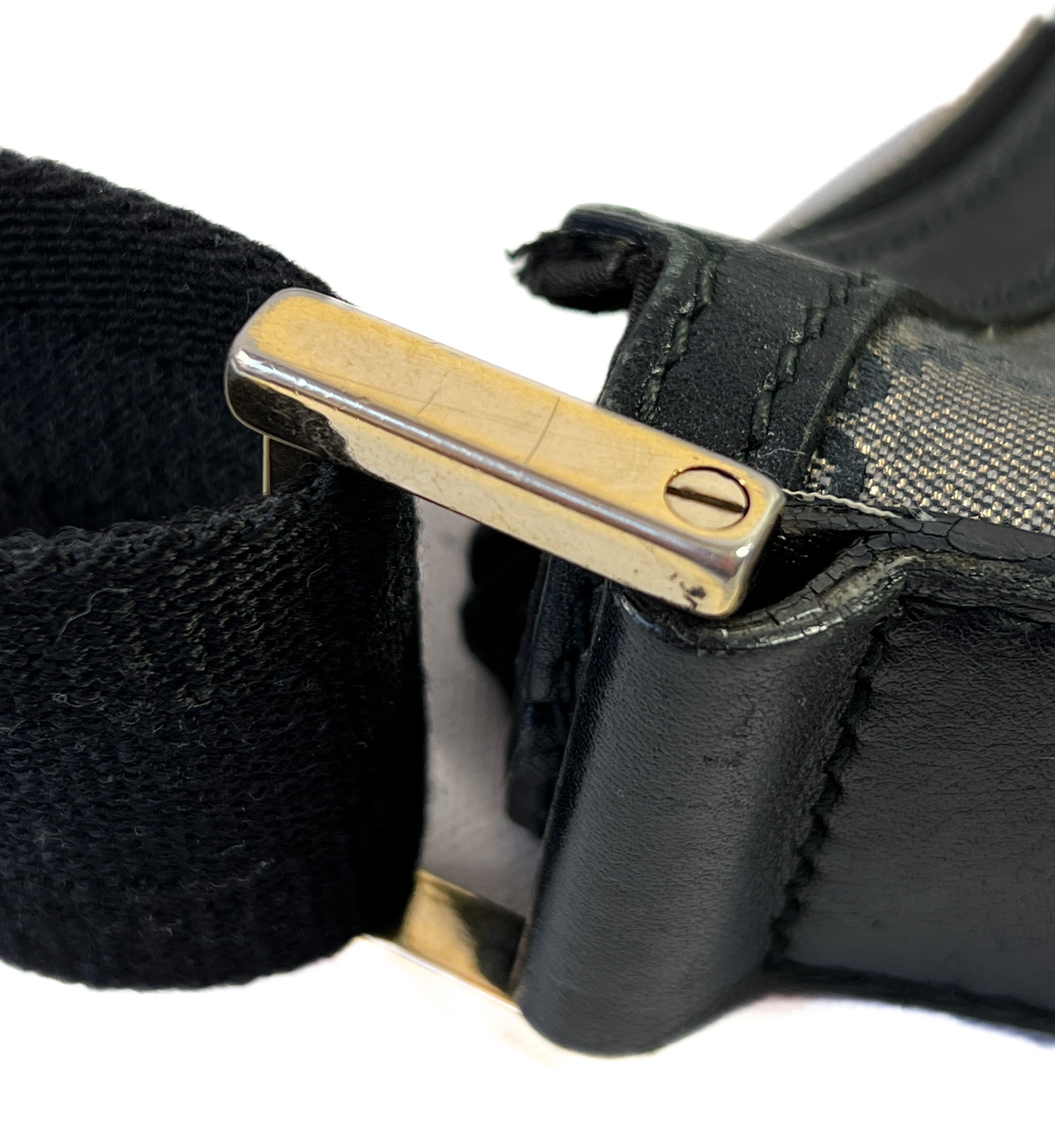 Gucci black and gold GG crossbody