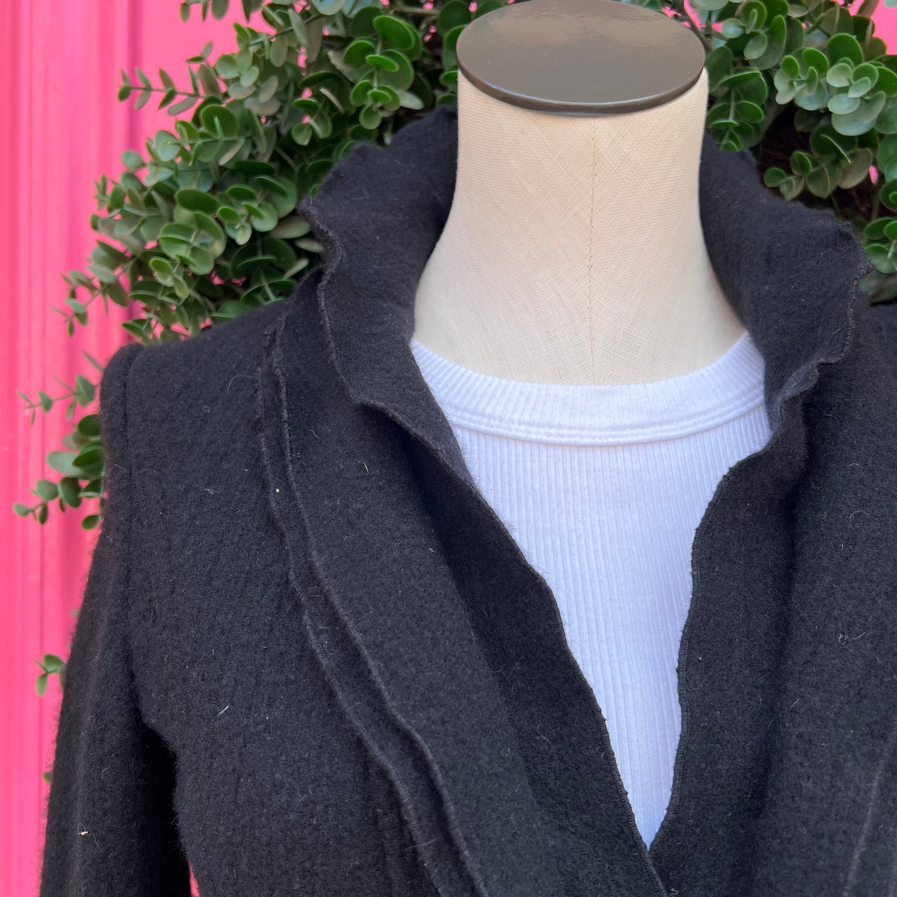 Burberry black wool cardigan size 10 (fits XS/S)