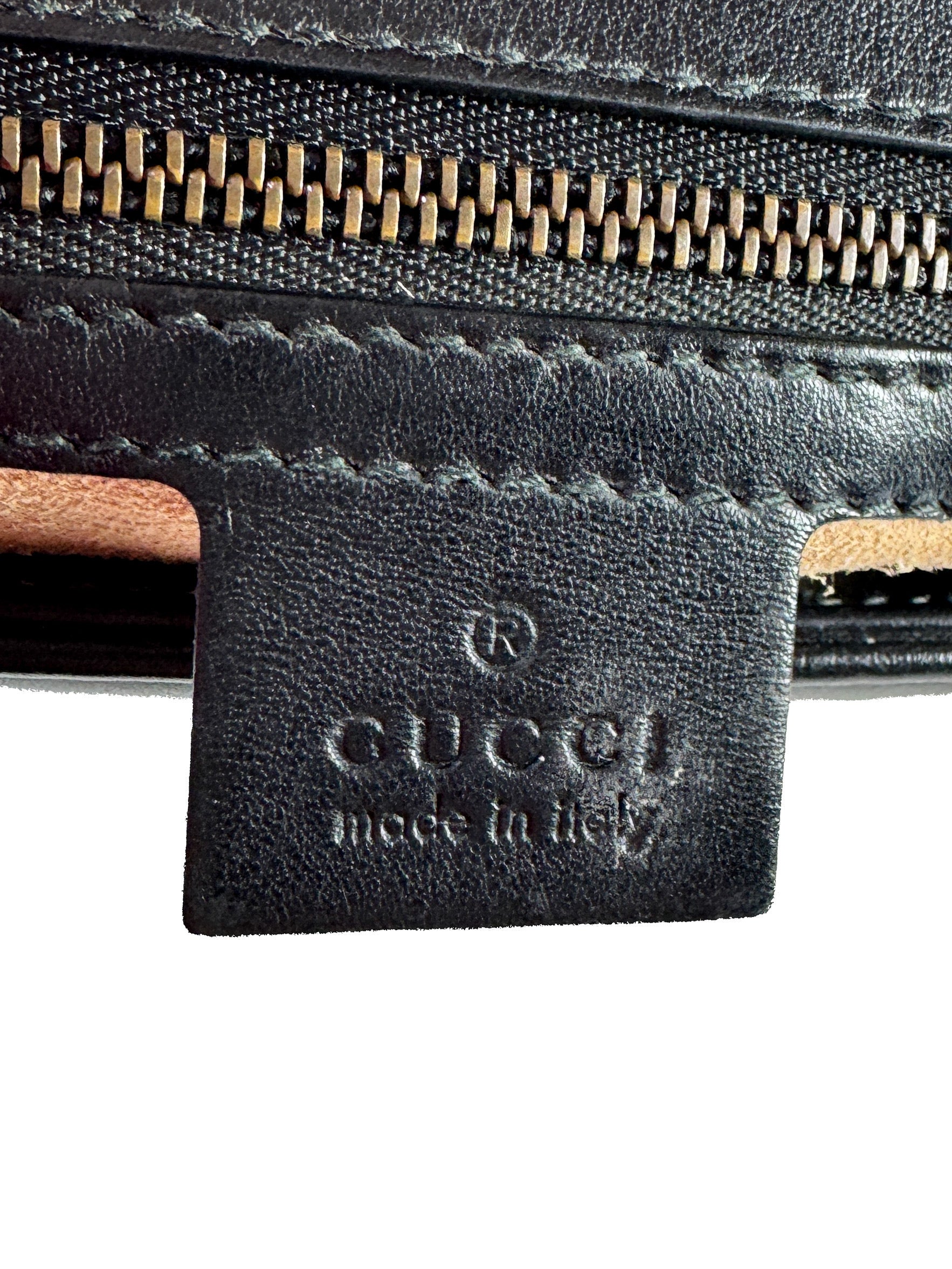 Gucci black leather Marmont top handle bag 498110204991