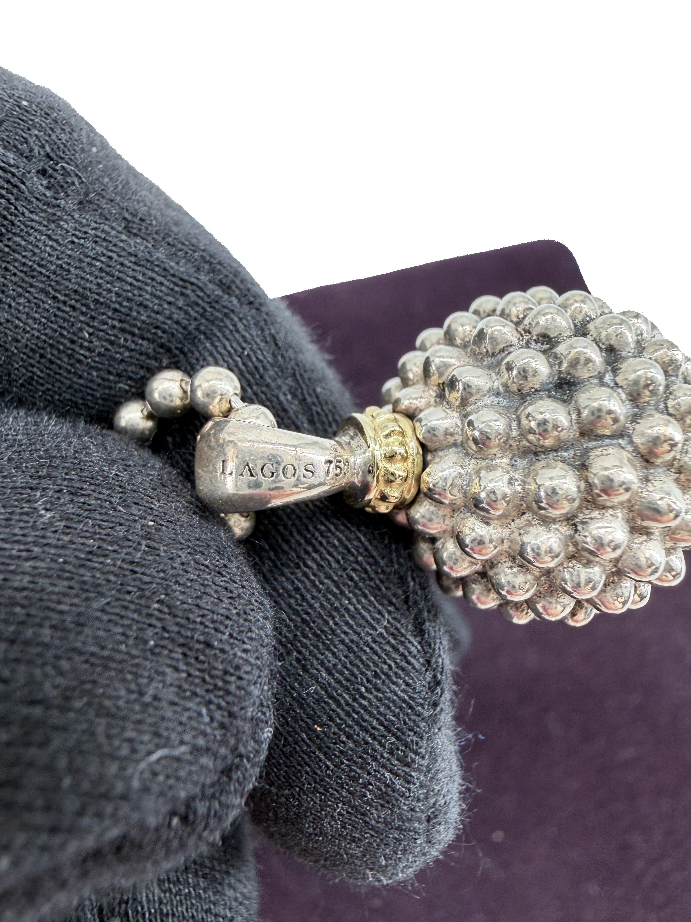 Lagos sterling silver Caviar ball pendant necklace