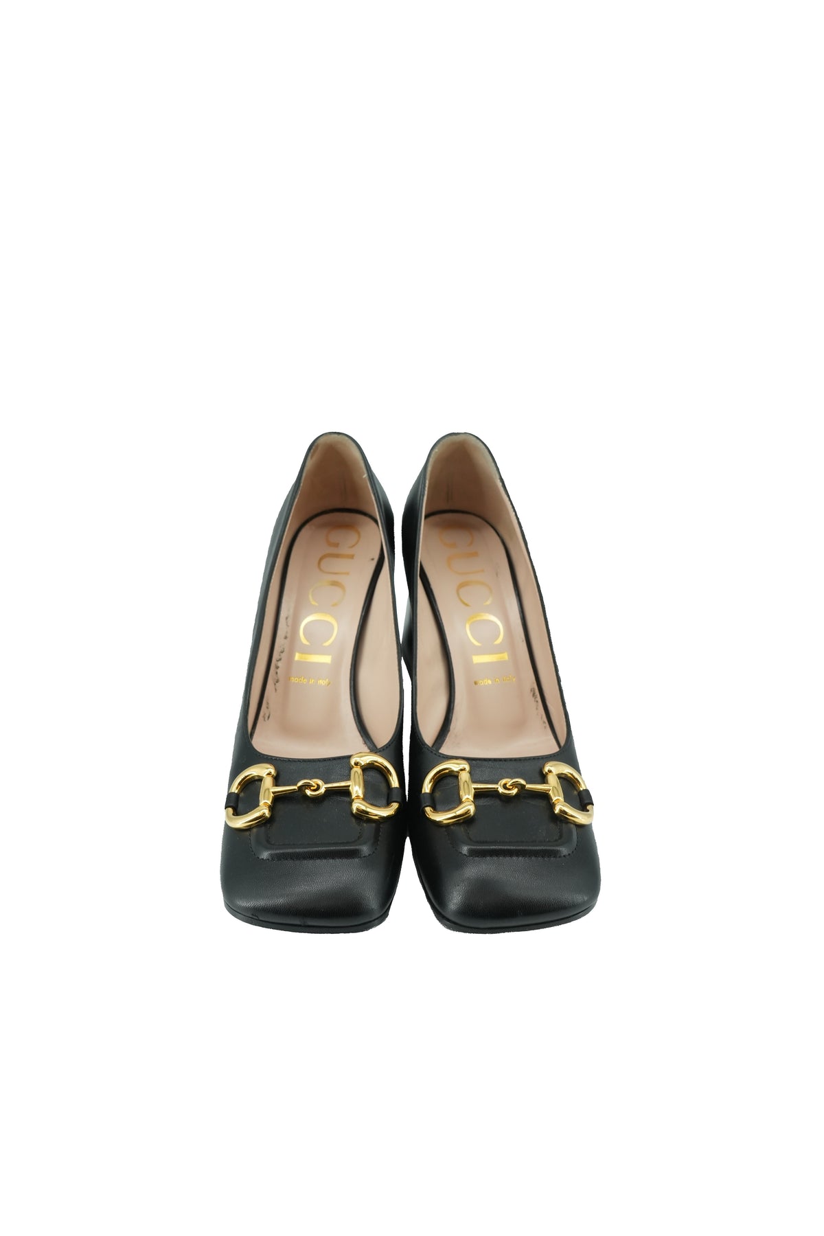 Gucci black leather Malaga Kid Horsebit 75mm Pumps size 40.5 643886