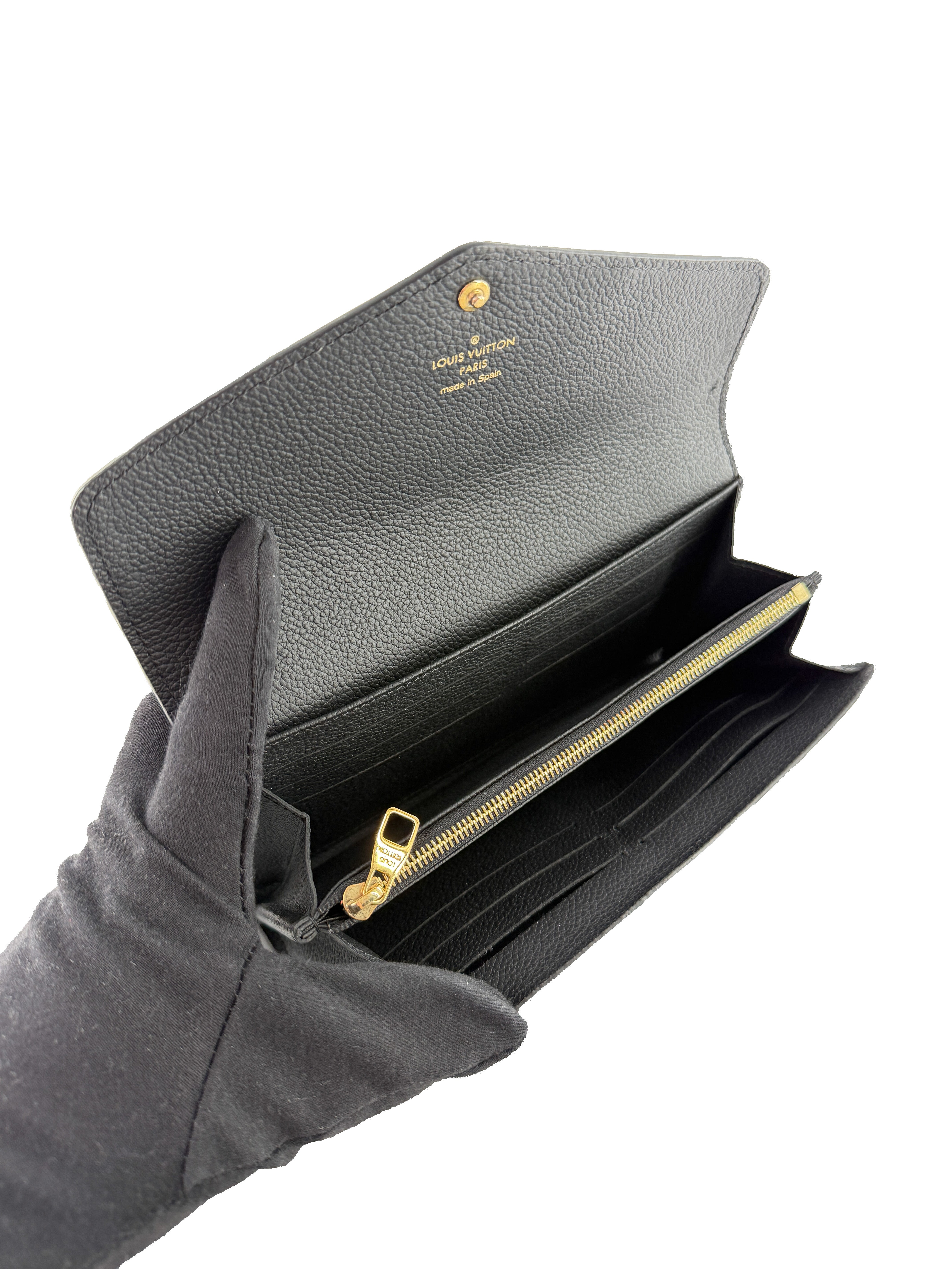 Louis Vuitton Giant Monogram Sarah wallet black/beige NFC - My Girlfriend's Wardrobe LLC