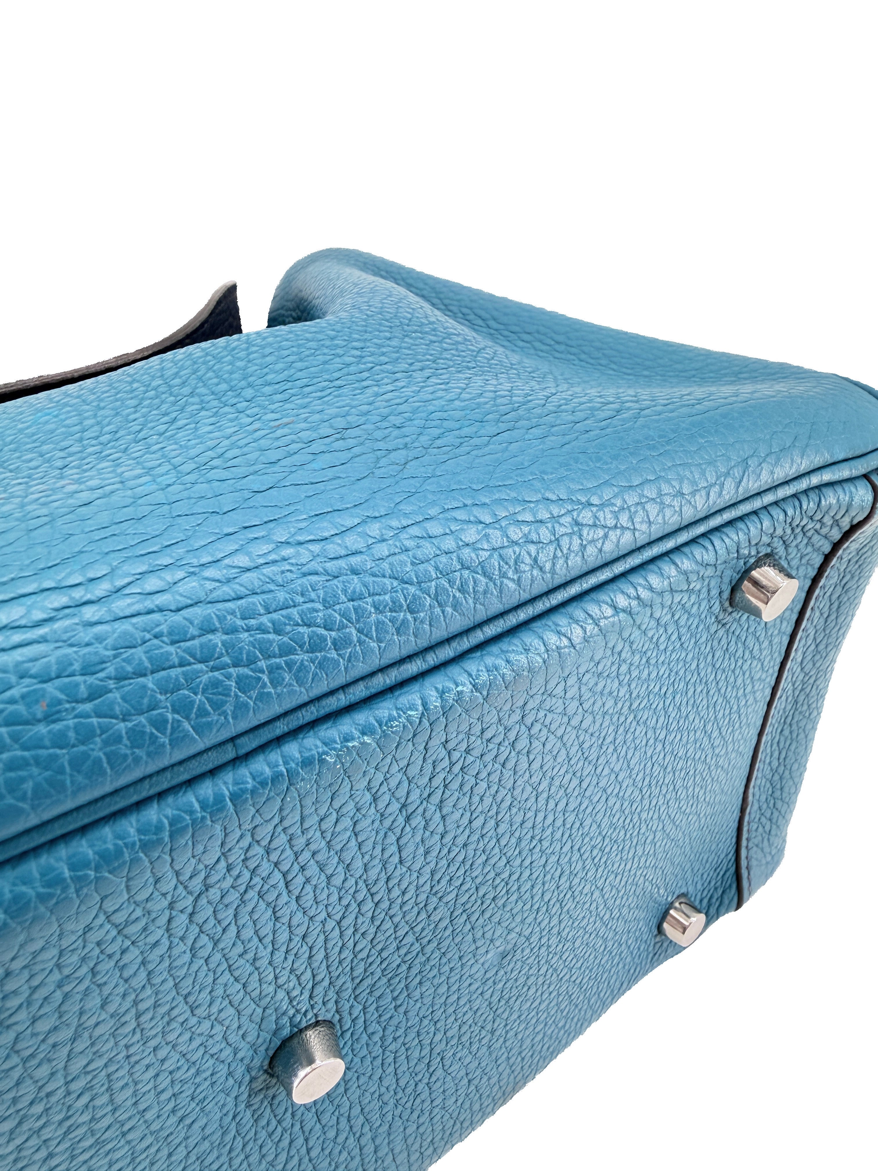 Hermès Lindy 30 Blue Izmir/Bleu Saphir Clemence square Q
