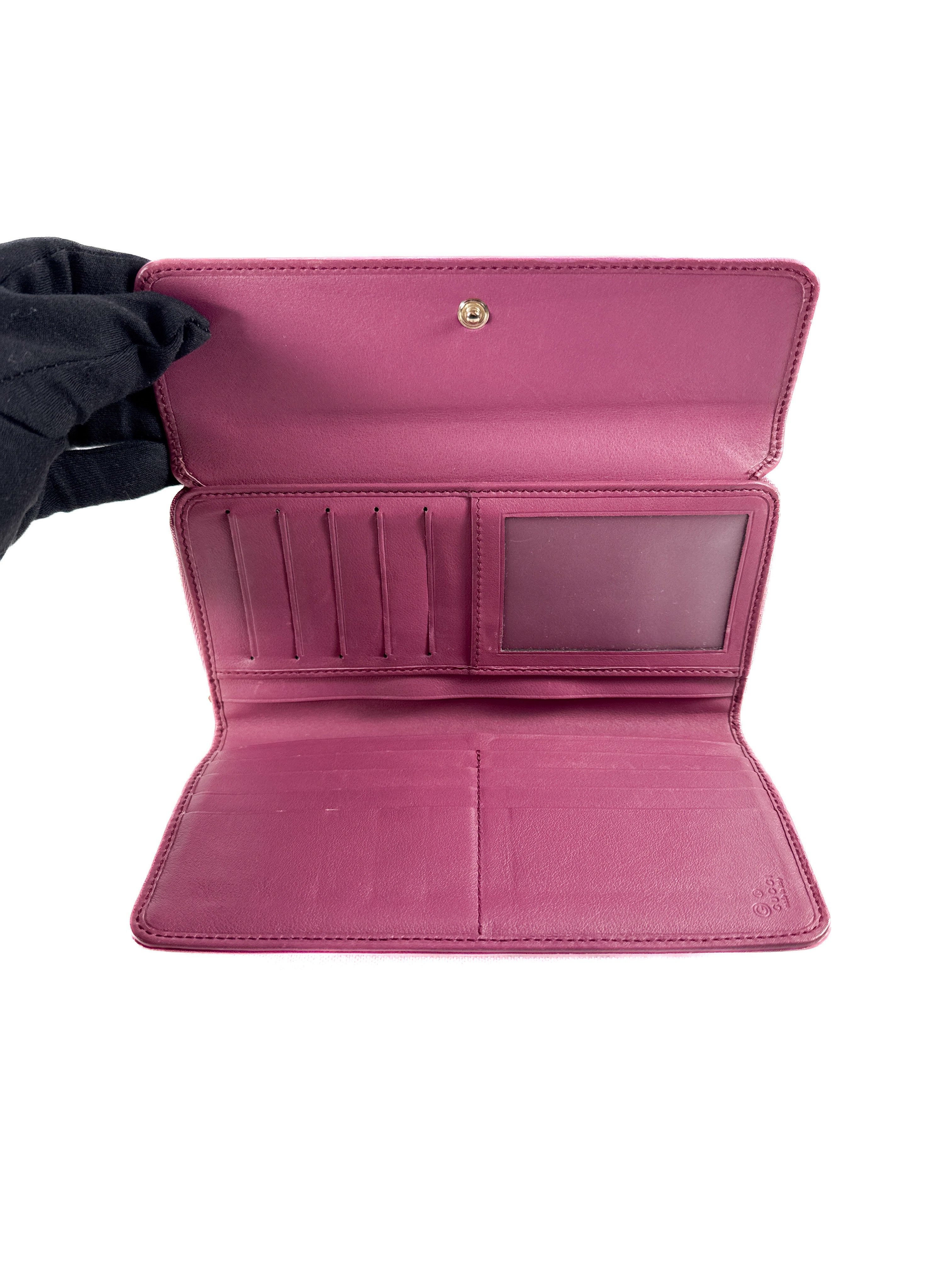 Gucci pink leather companion wallet 347112-525040