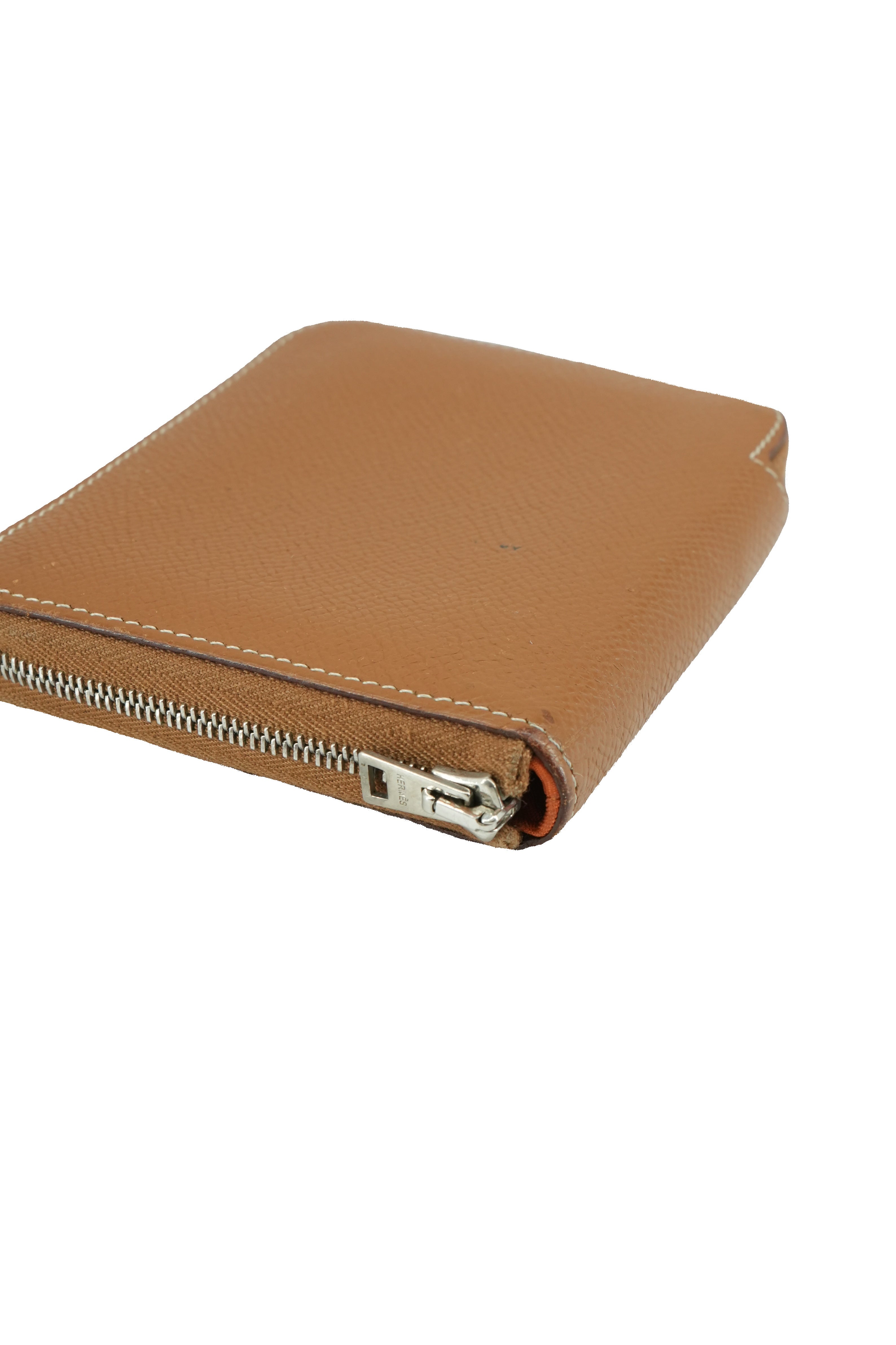 Hermès brown epsom Silkin' Compact wallet Square O