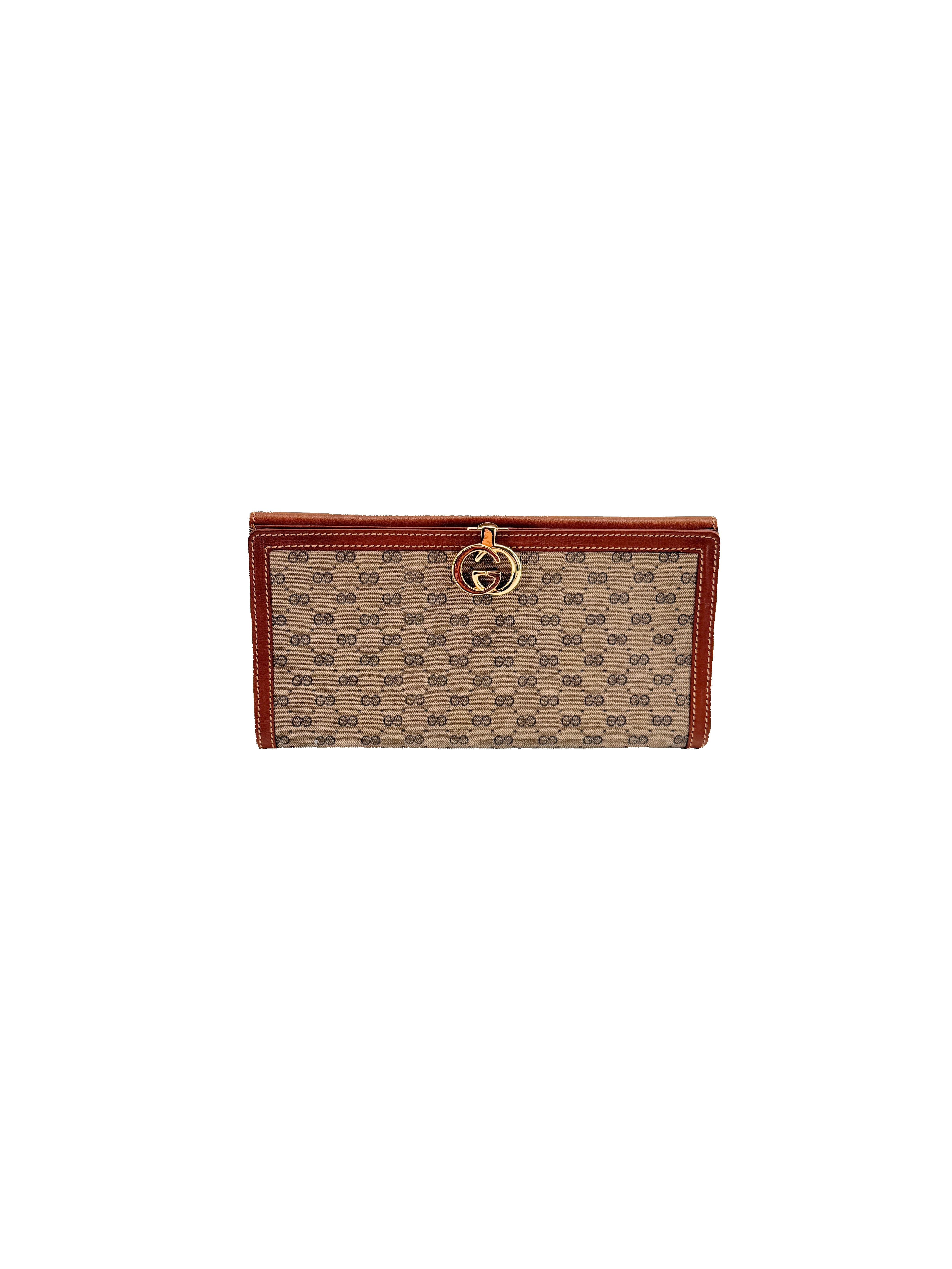 Gucci vintage brown Micro GG wallet 035-381-0177