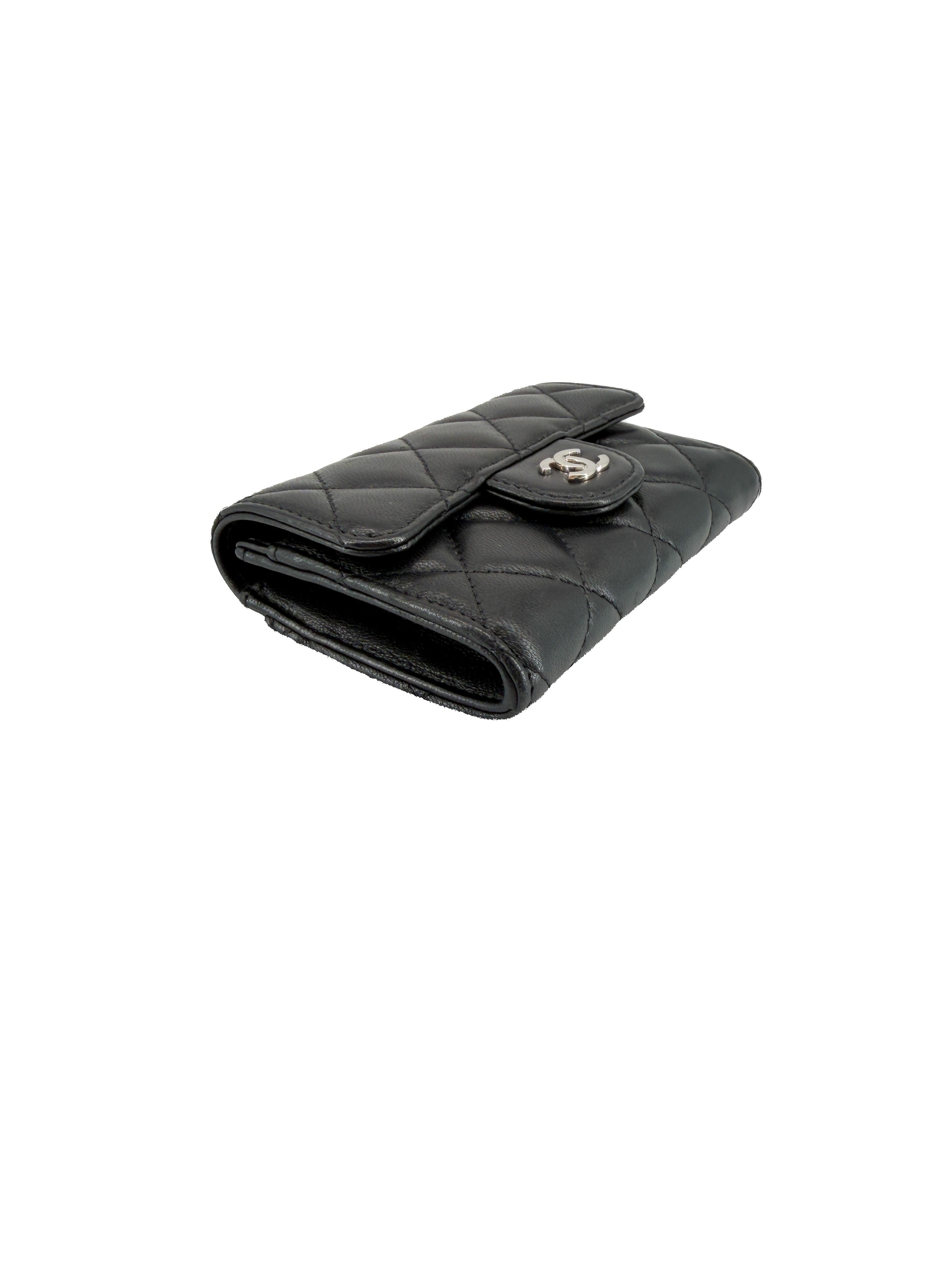 Chanel lambskin black classic flap card holder wallet 30739131 BOX