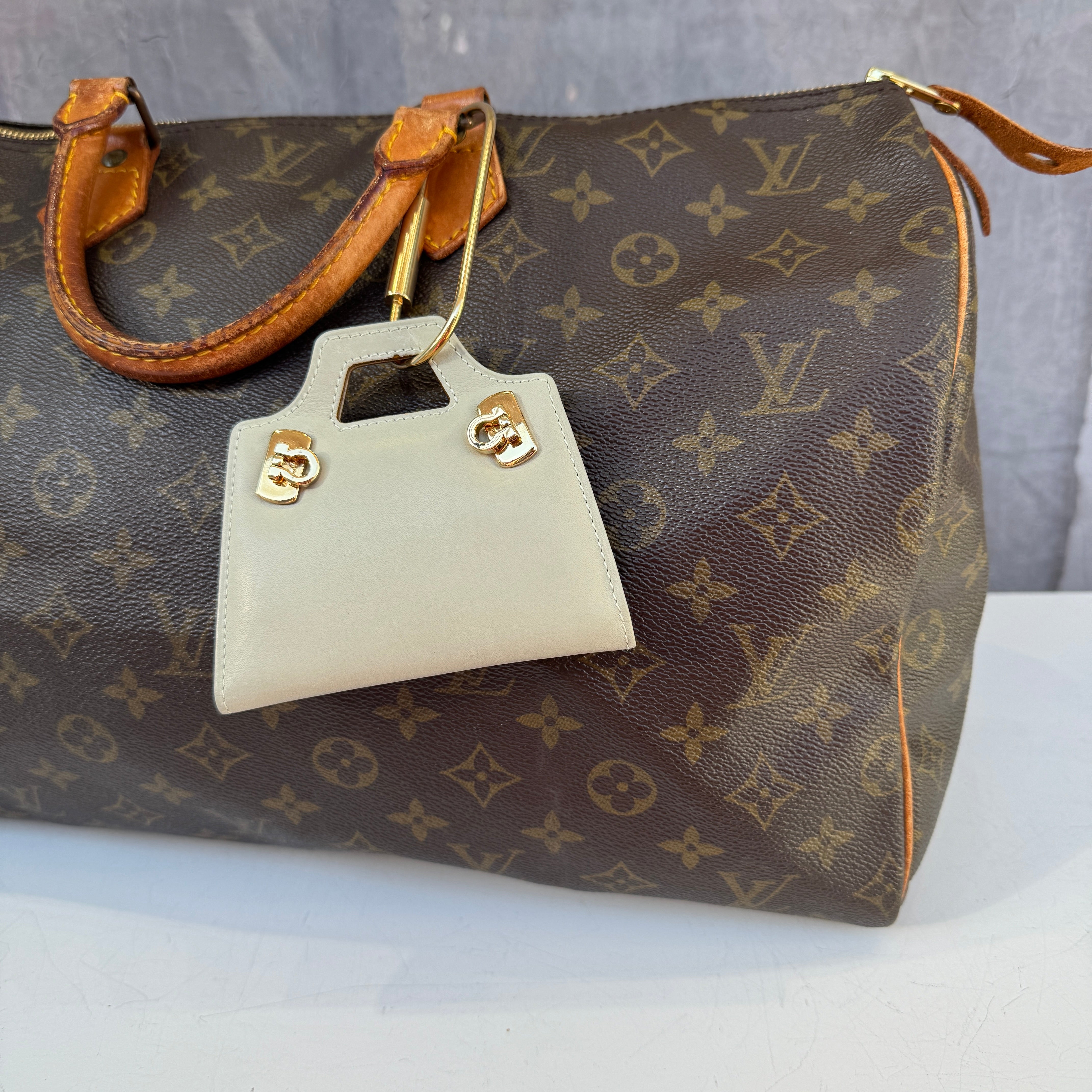 Salvatore Ferragamo light green leather accessory