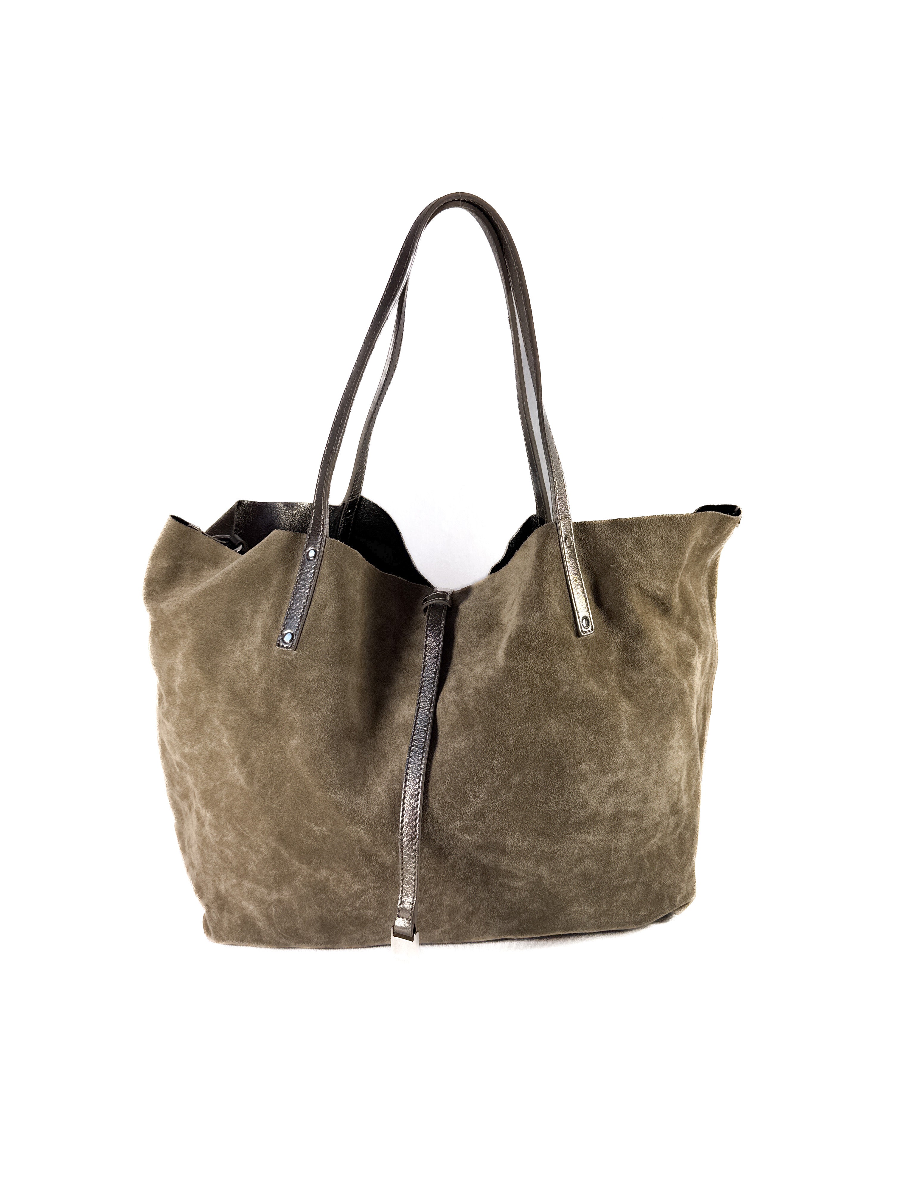 Tiffany & Co taupe reversible suede/leather tote **as is**