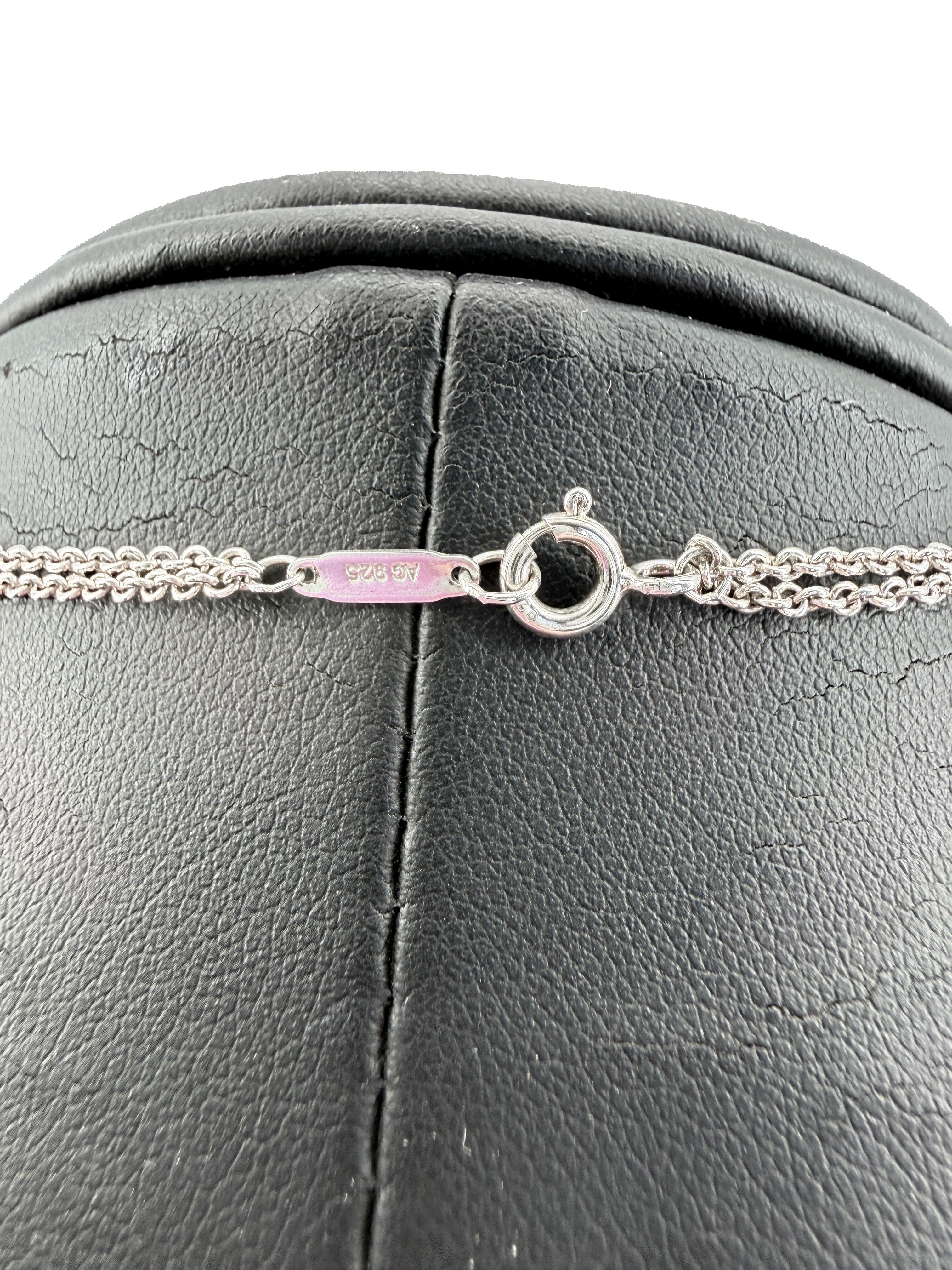 Tiffany & Co sterling silver double strand infinity pendant necklace