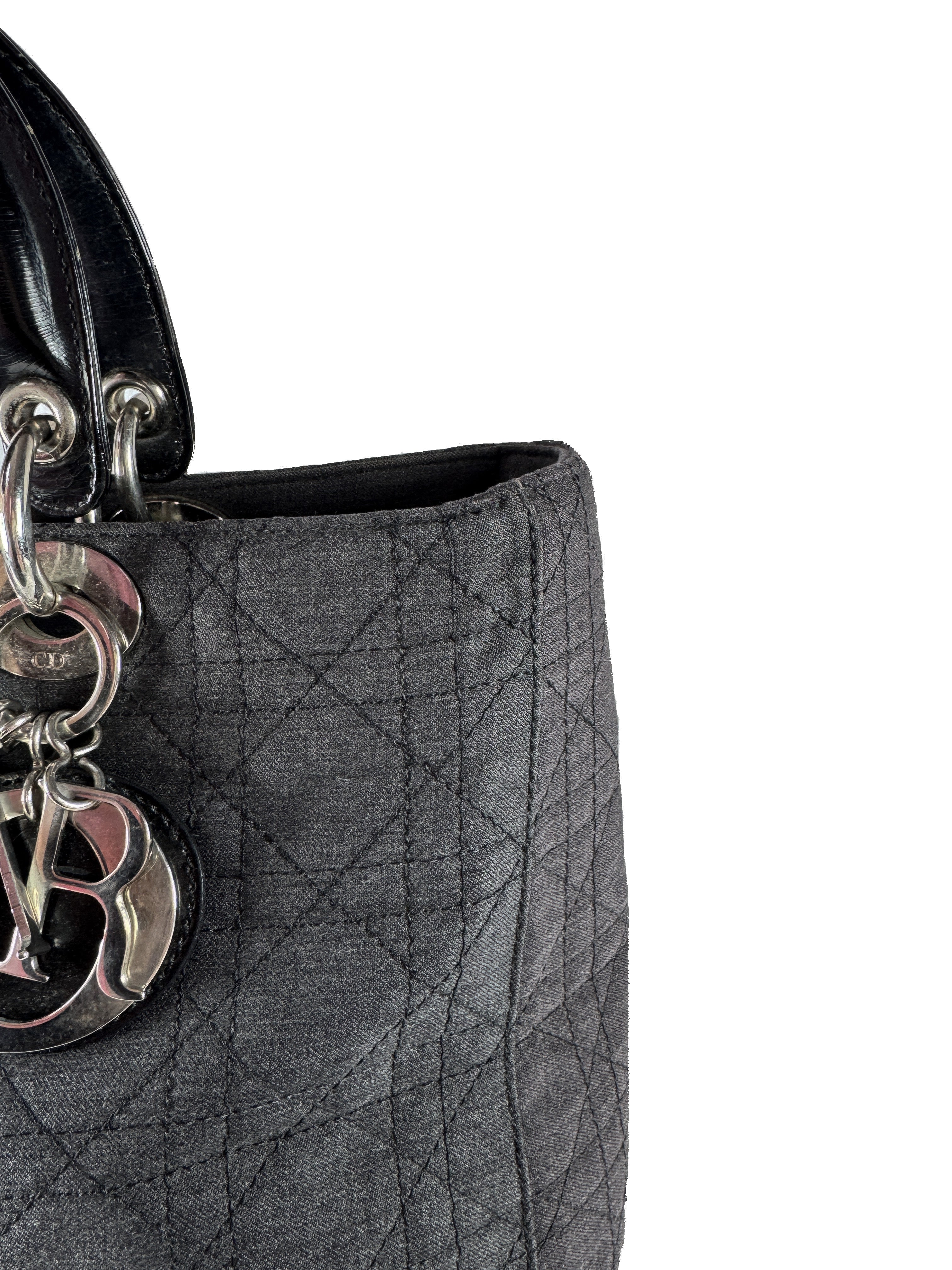 Christian Dior black denim Lady Dior vintage RU 0967