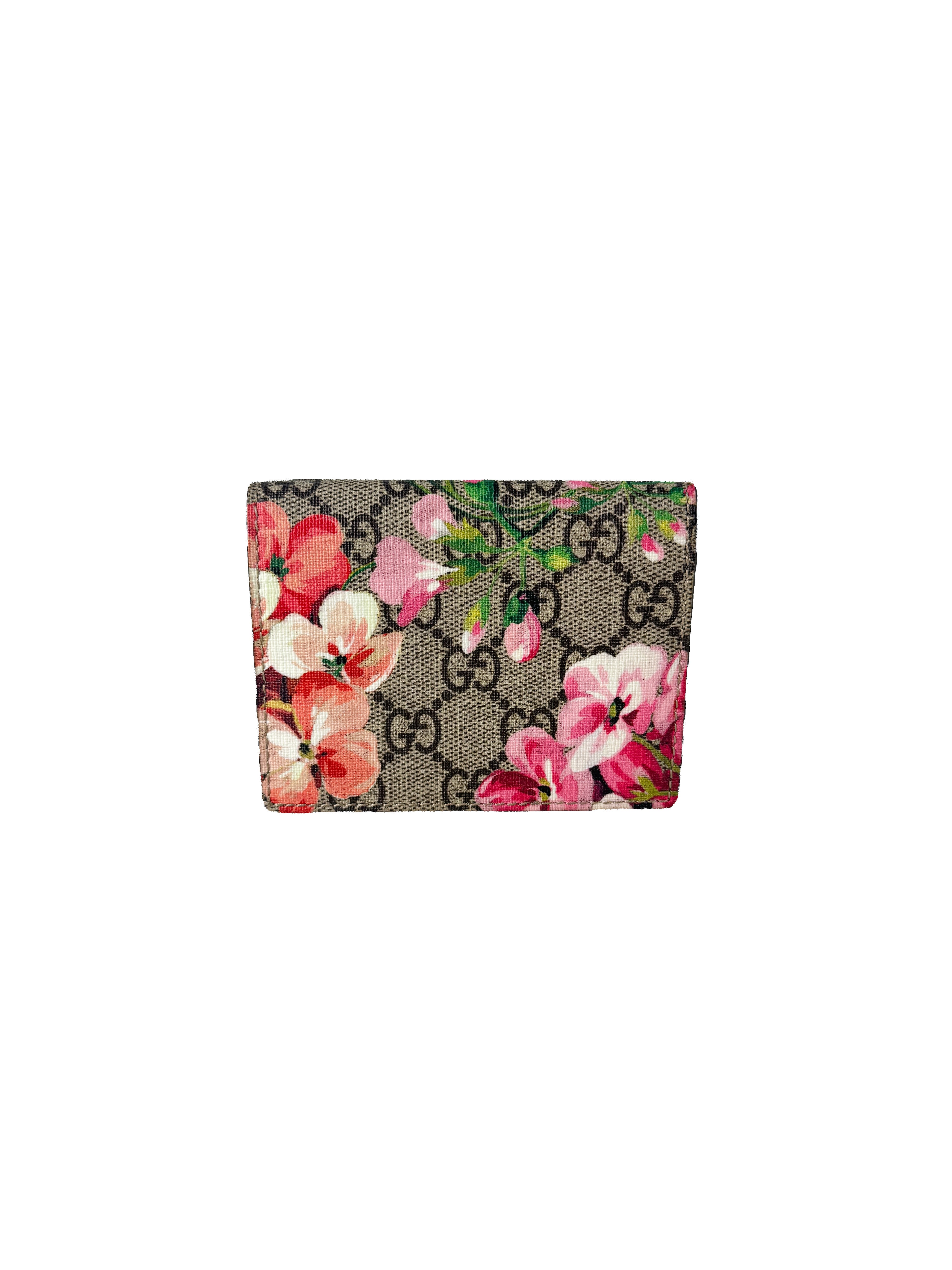 Gucci GG Supreme Blooms compact wallet 410088-525040