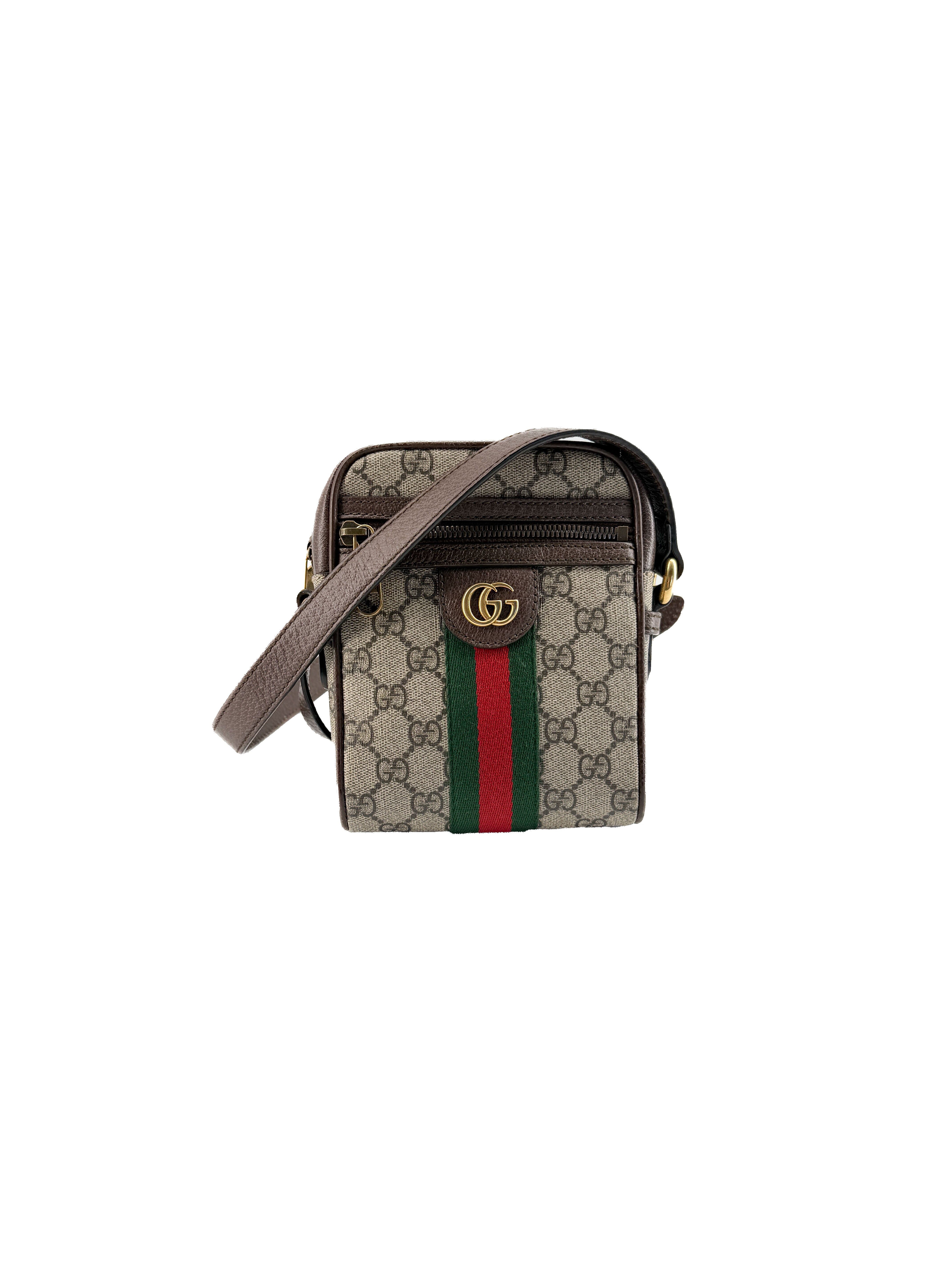 Gucci GG Supreme Monogram Web Mini Ophidia Messenger Brown 598127520981