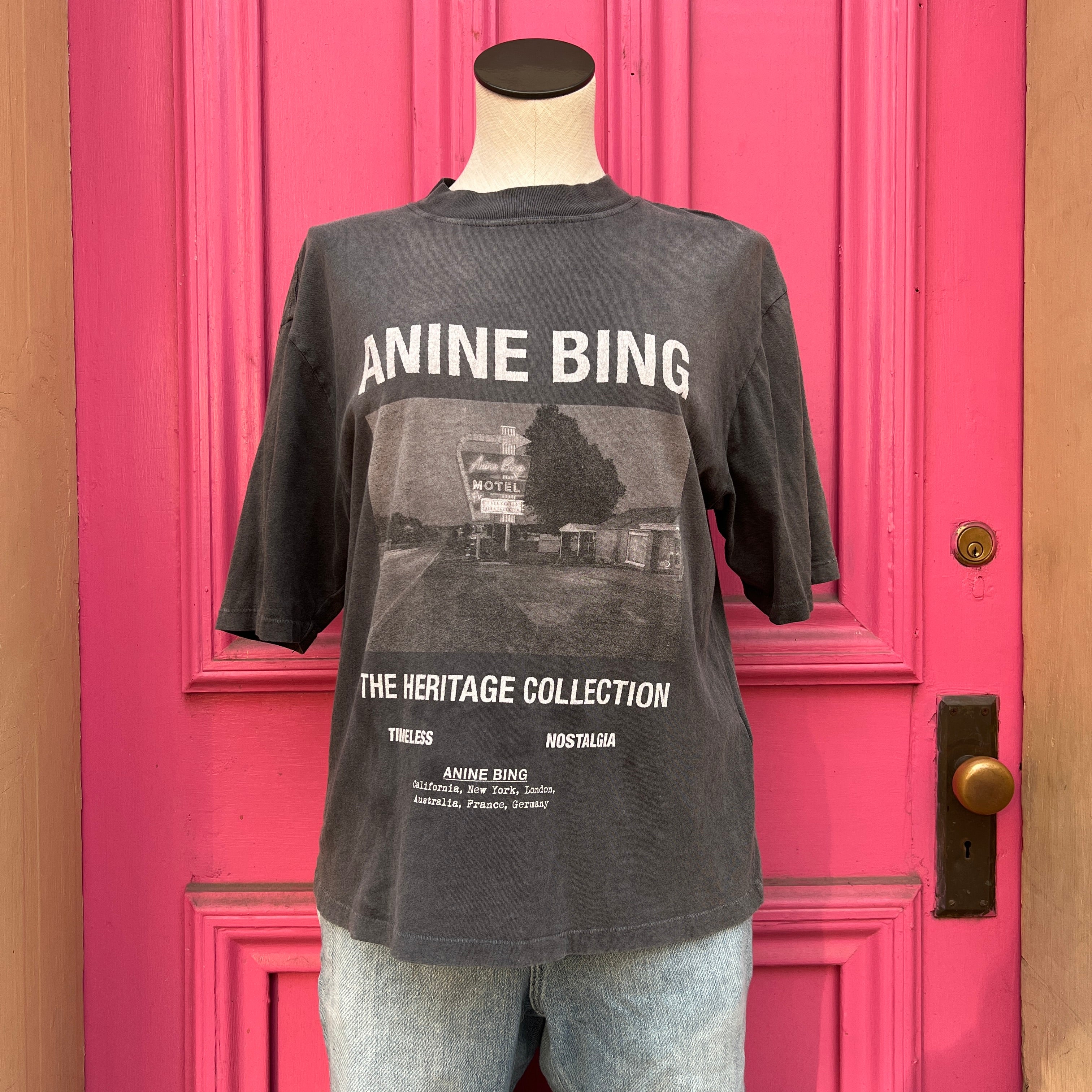 Anine Bing gray heritage collection tee size S