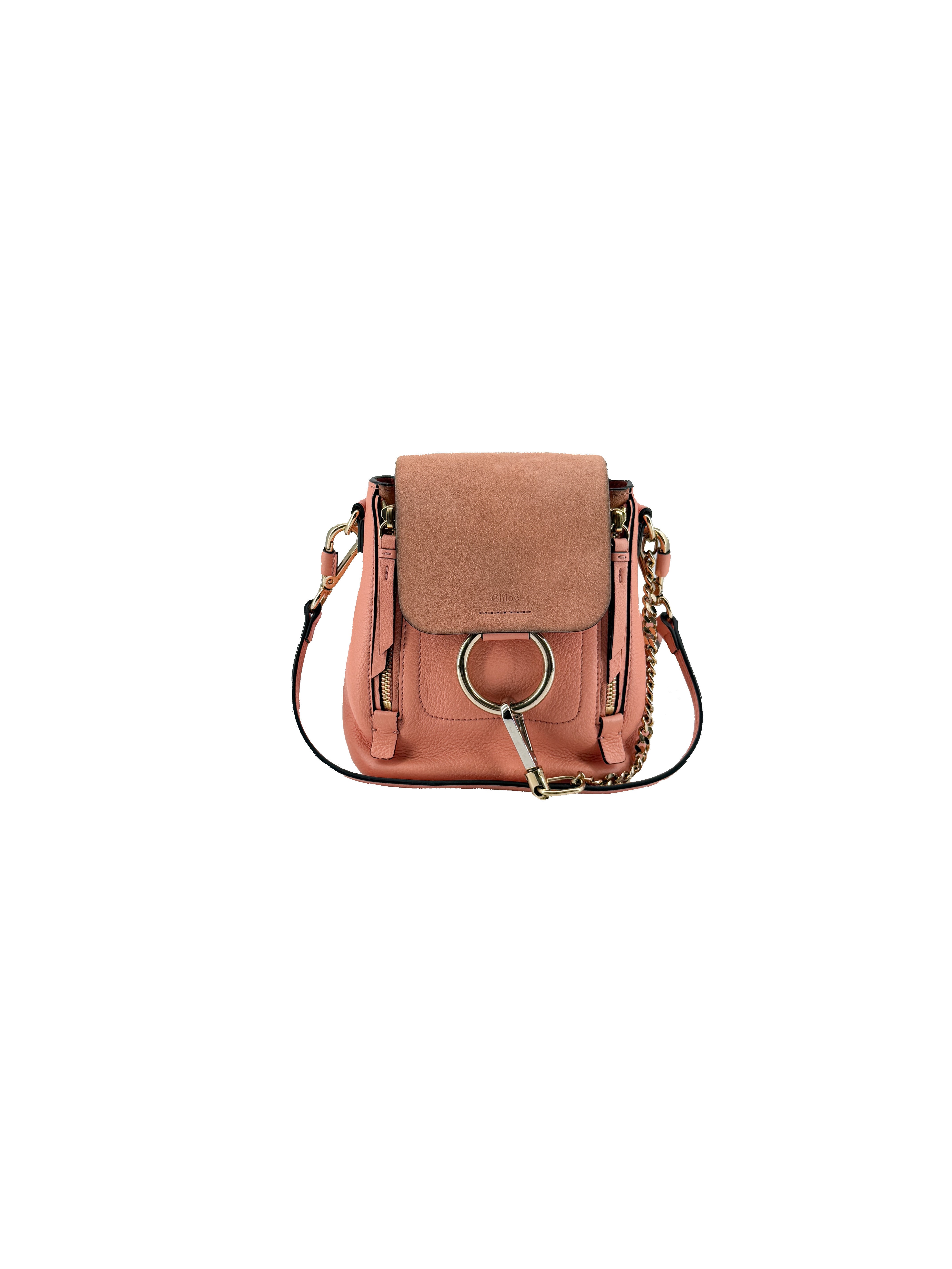 Chloé pink leather mini Faye backpack